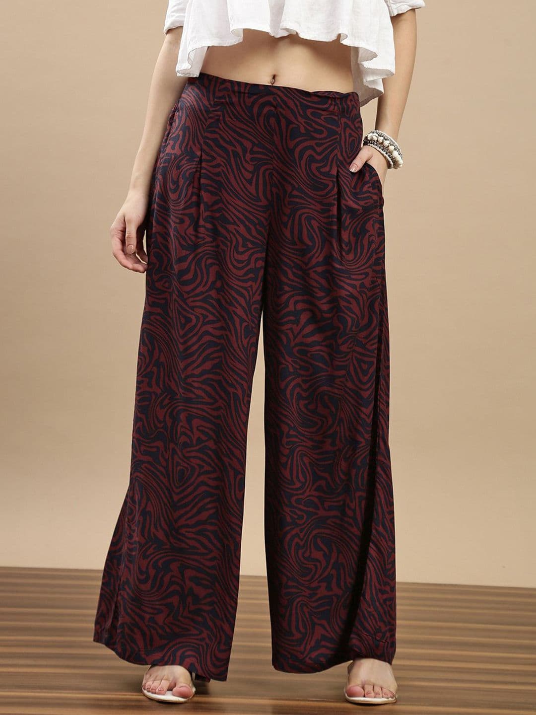 De Moza Women Animal Printed Palazzos - view 1
