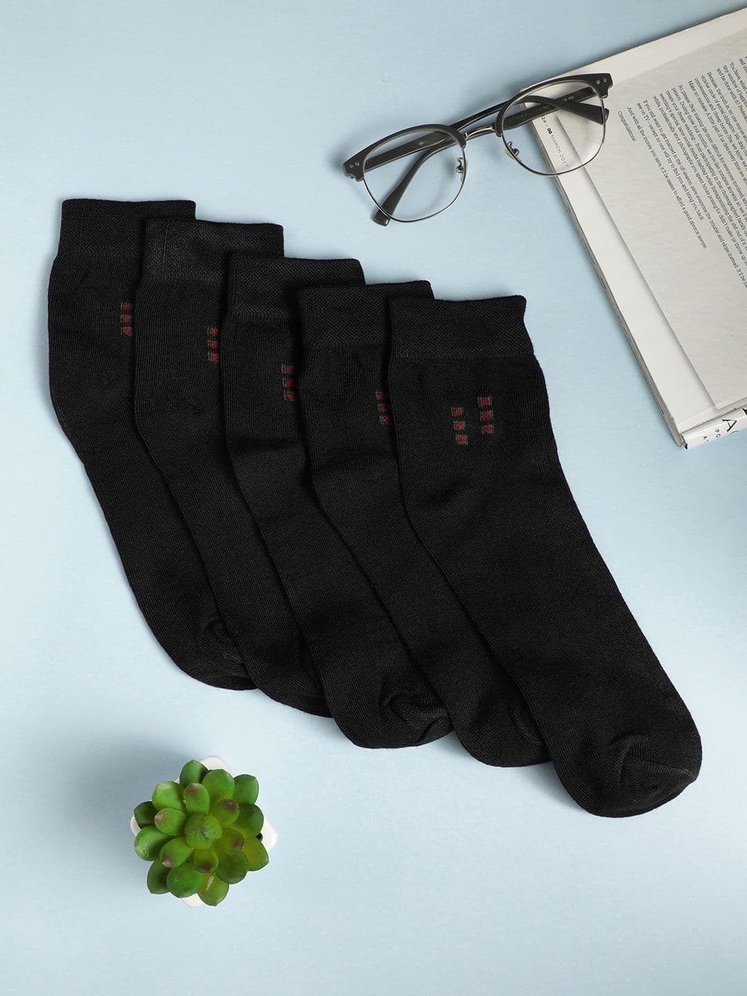 Teakwood Leathers Men Pack Of 5 Pure Cotton Above Ankle Length Socks - view 1