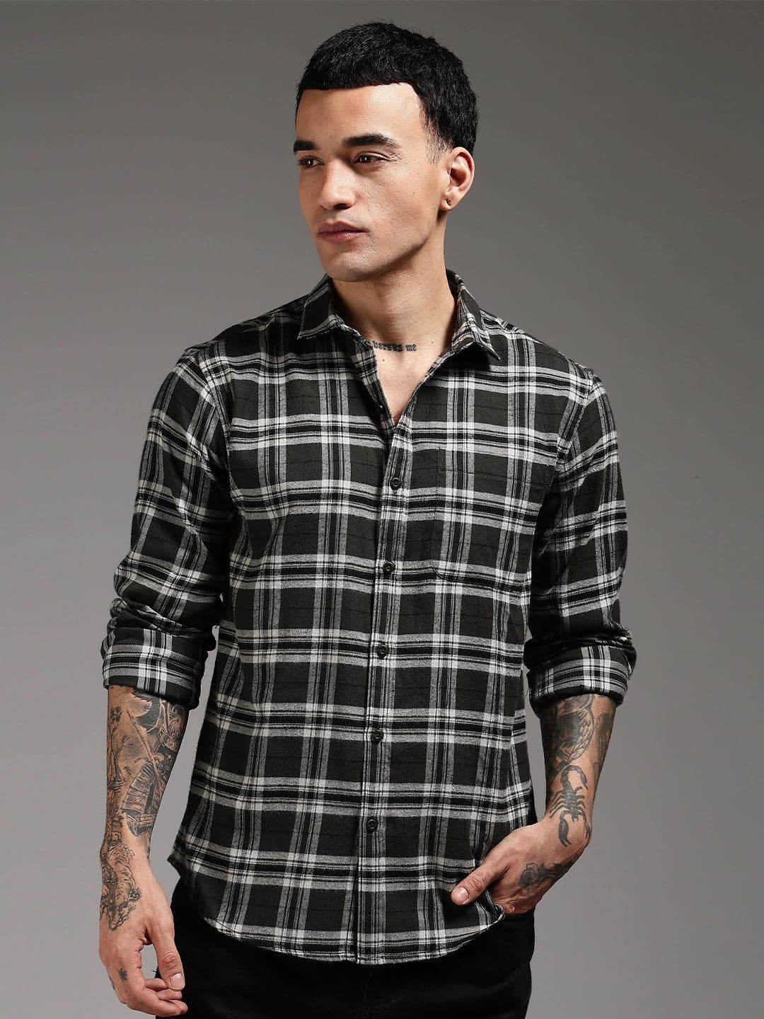 HERE&NOW Men Tartan Checks Checked Casual Shirt - view 1