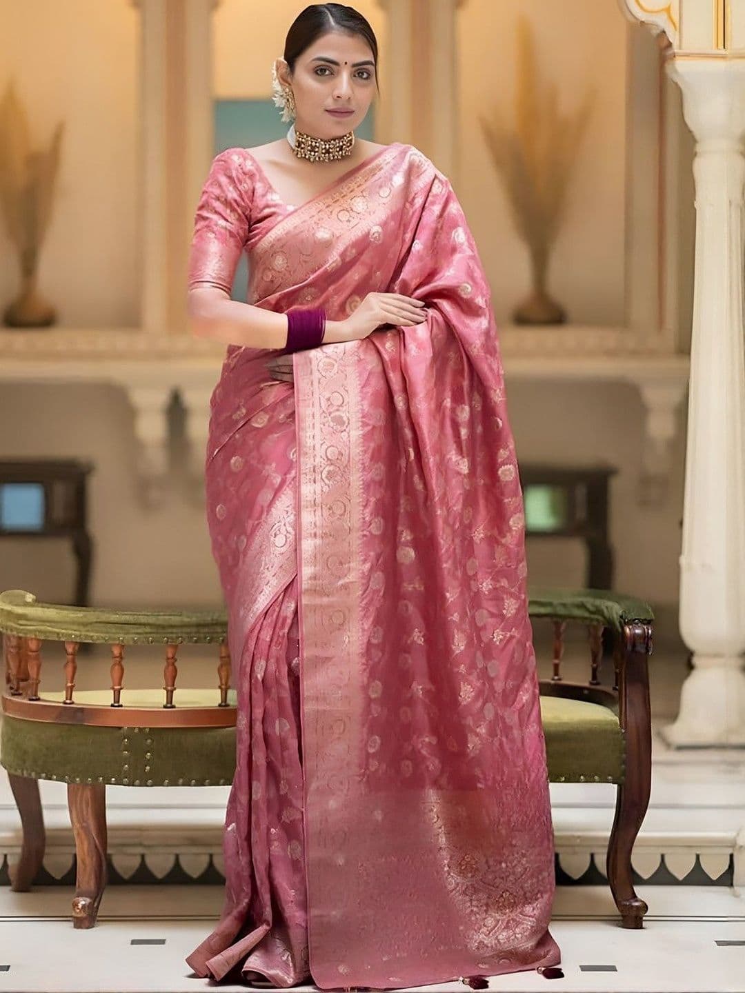priyashi Woven Design Zari Art Silk Handloom Banarasi Saree - view 1