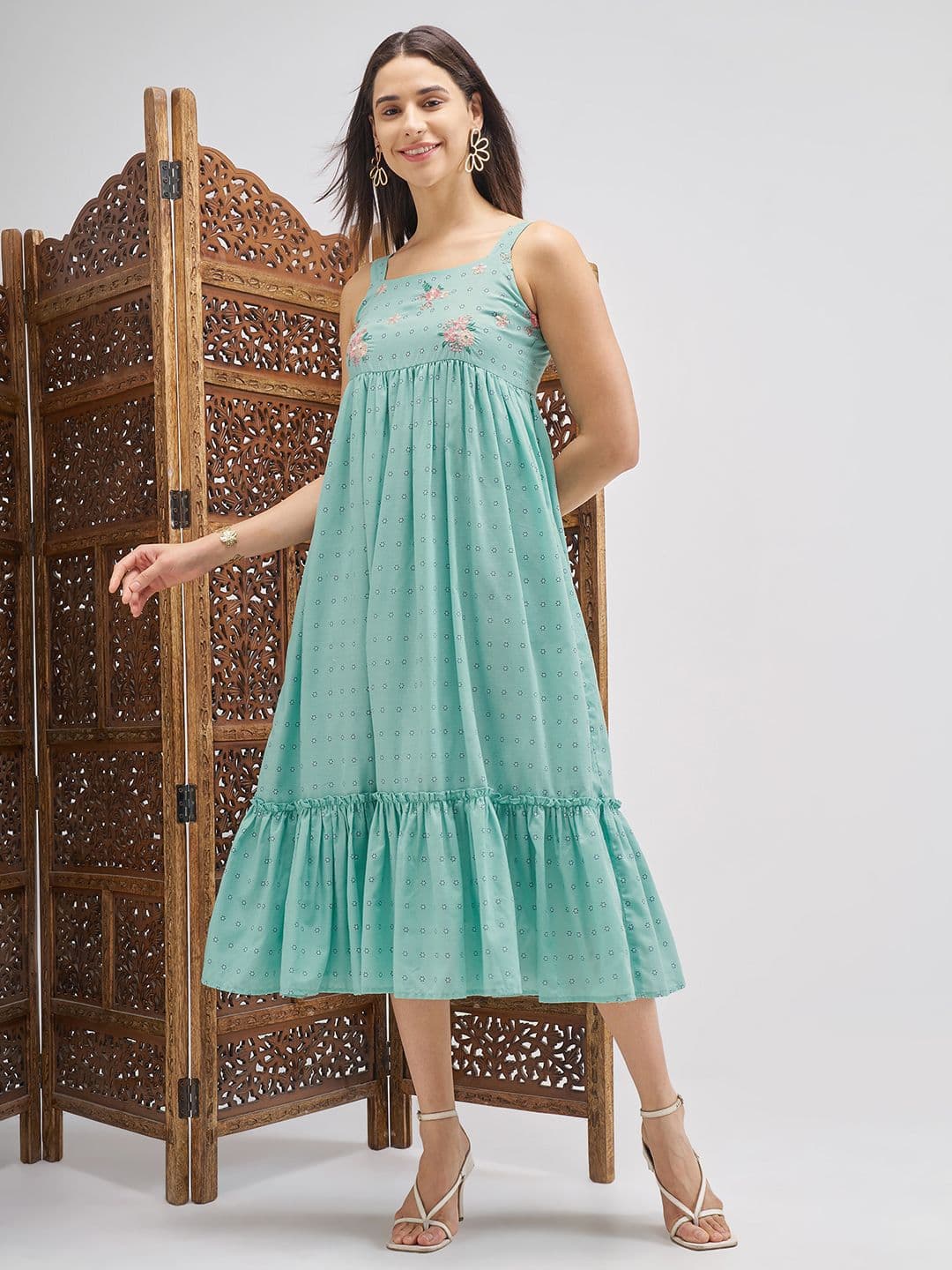 Vishudh Print A-Line Midi Dress - view 1