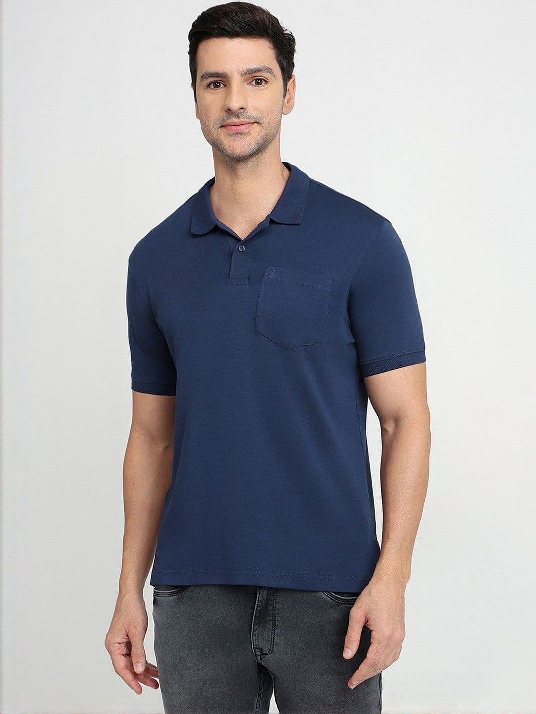Parx Men Polo Collar Pure Cotton Pockets T-shirt - view 1