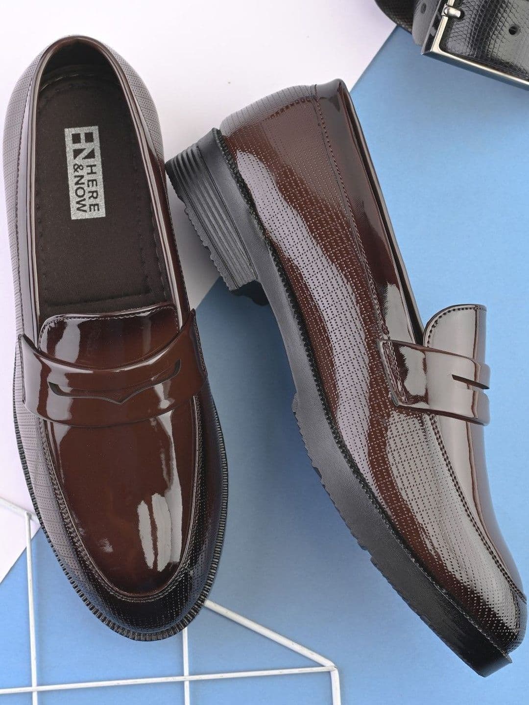 HERE&NOW Men Synthetic Patent Formal Loafers - view 1