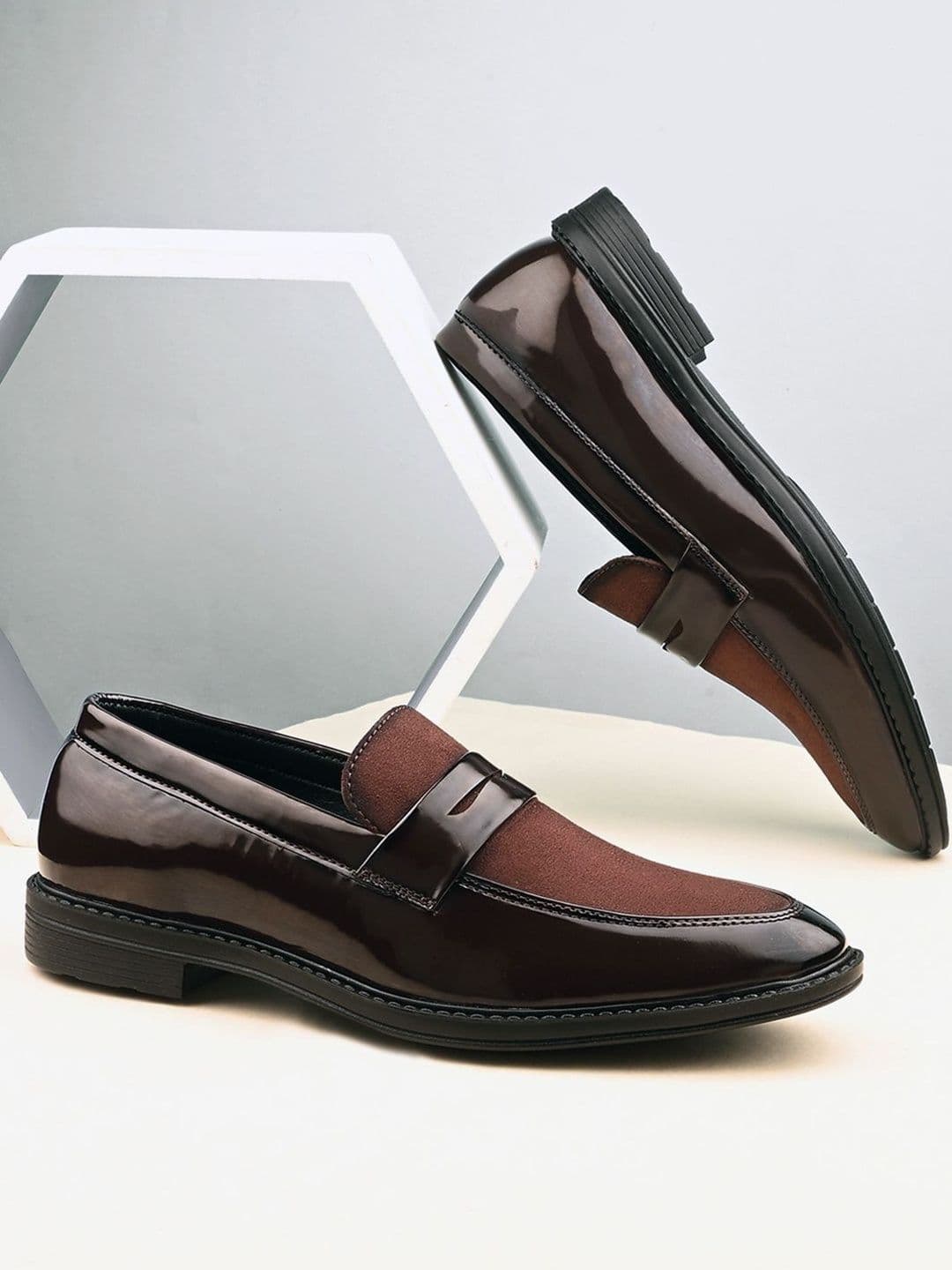 HERE&NOW Men Brown Slip On Formal Shoes - view 1