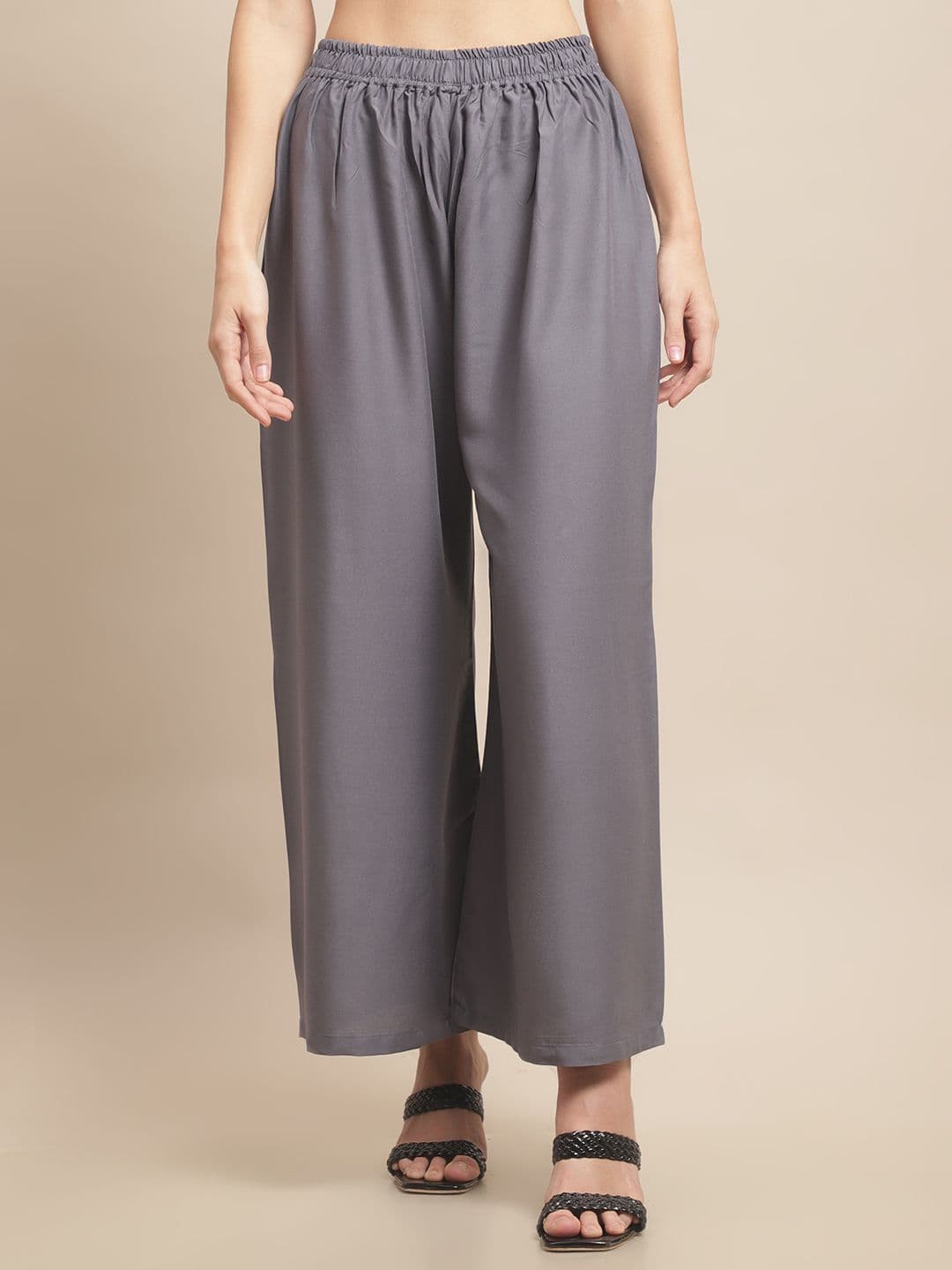 Valles365 by S.C. Women Solid Slip-On Flared Ethnic Palazzos - view 1