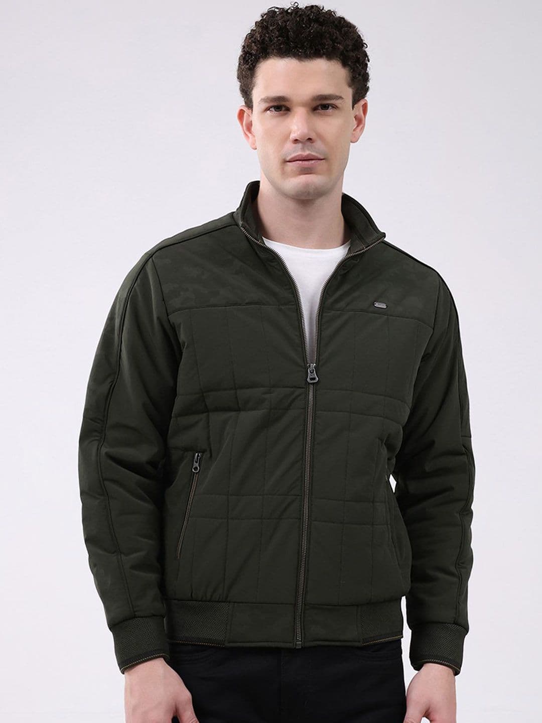 Monte Carlo Men Mock Collar Solid Padded Jacket - view 1