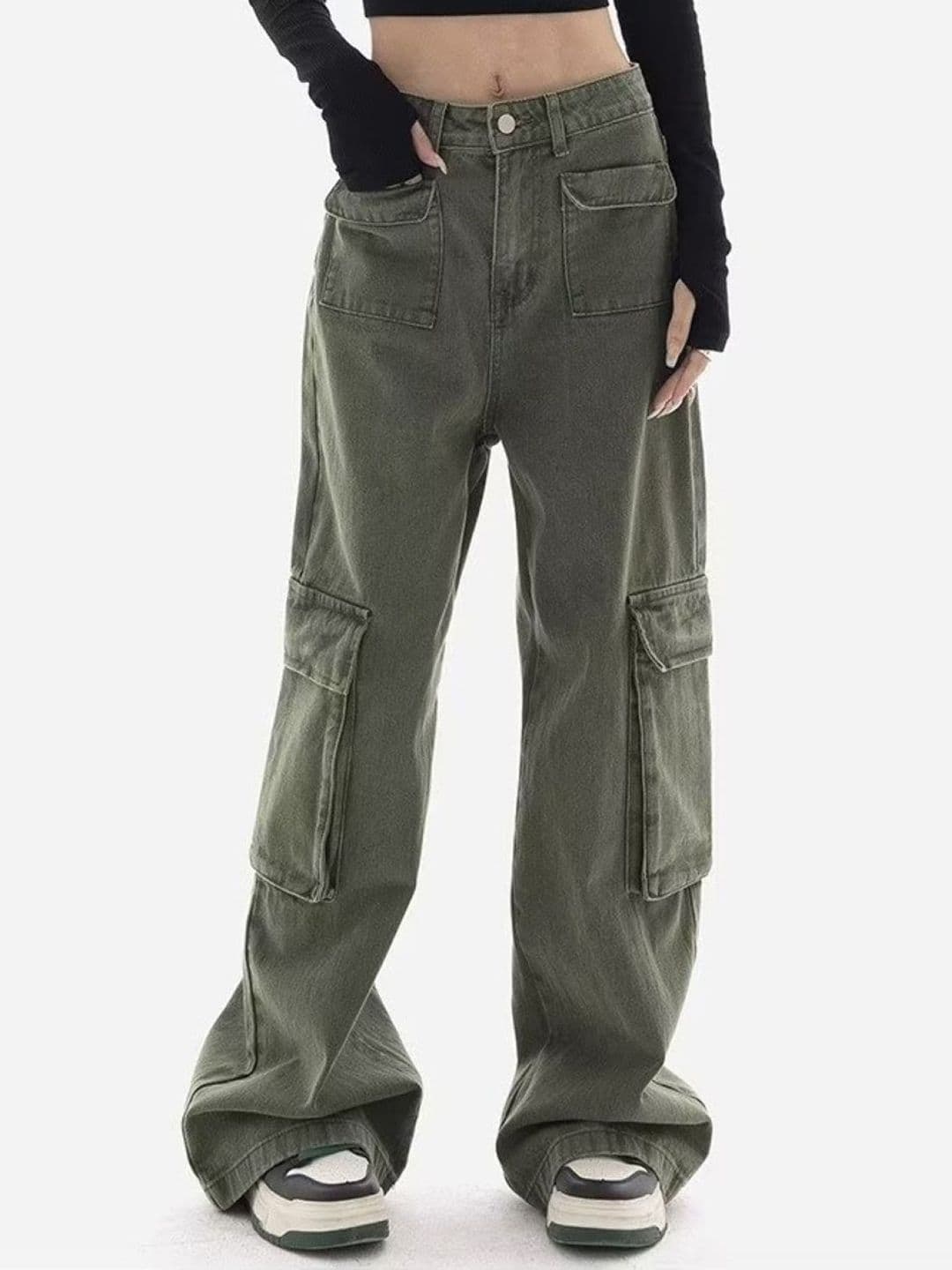 StyleCast Women Regular Fit Mid-Rise Cotton Cargo Styles Jeans - view 1