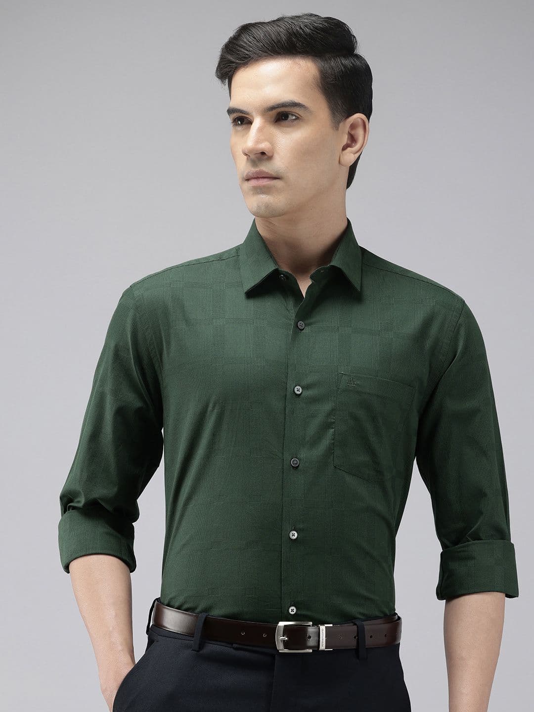 Arrow Manhattan Slim Fit Checked Pure Cotton Formal Shirt - view 1