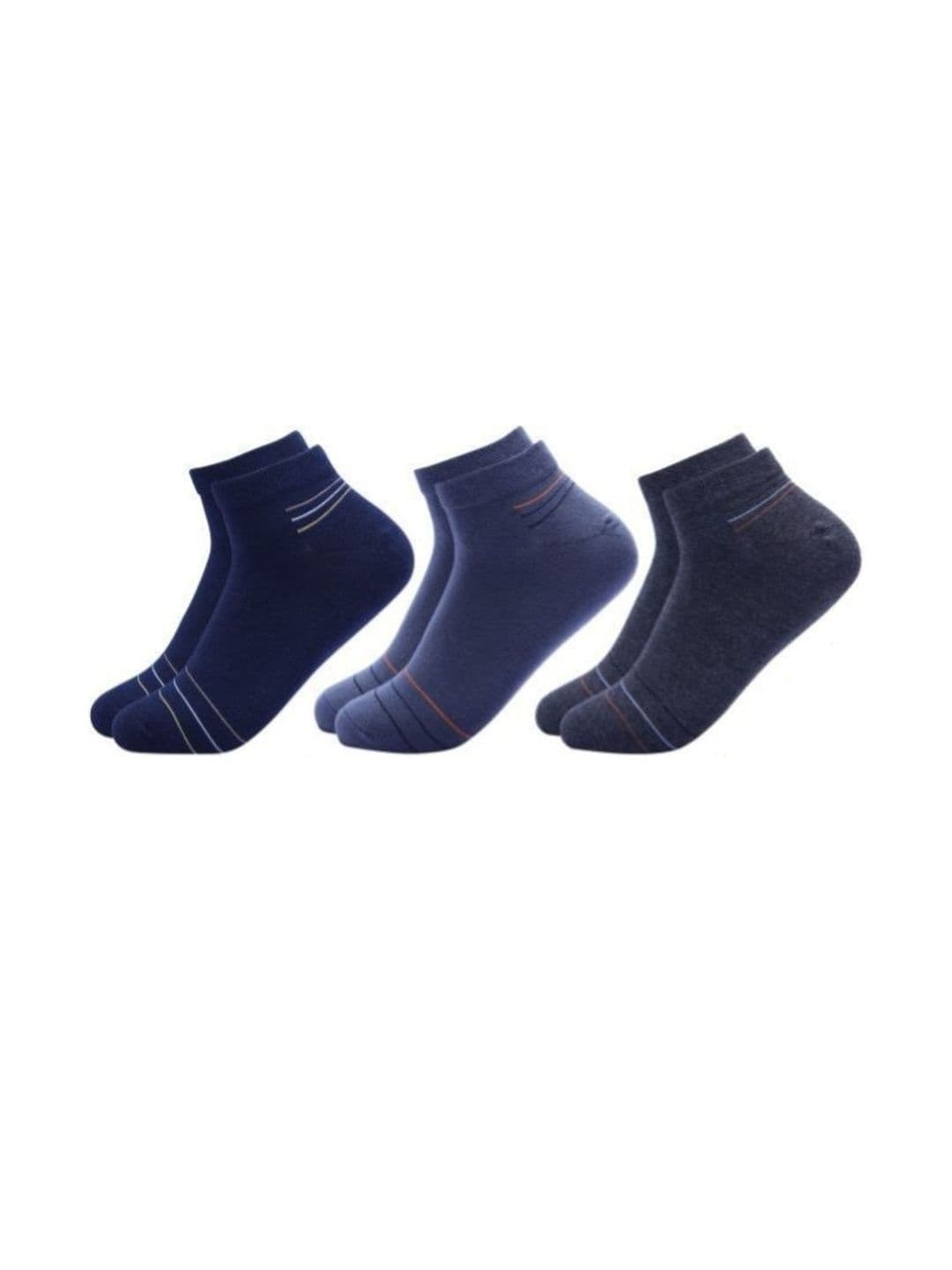 Akeeta Unisex Set Of 3 Striped Cotton Ankle Length Socks - view 1