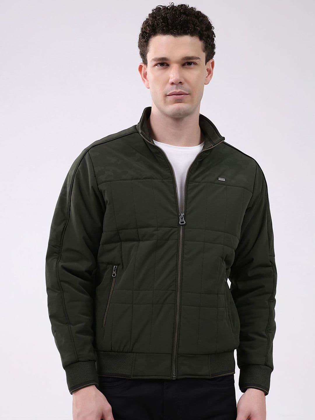 Monte Carlo Men Mock Collar Solid Padded Jacket - view 1
