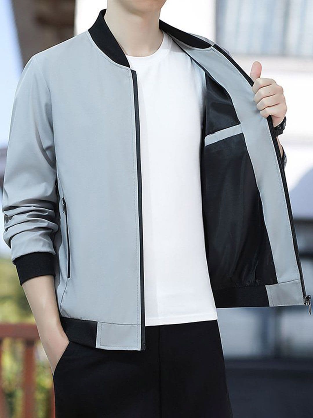 StyleCast x Revolte Men Stand Collar Open Front Jacket - view 1