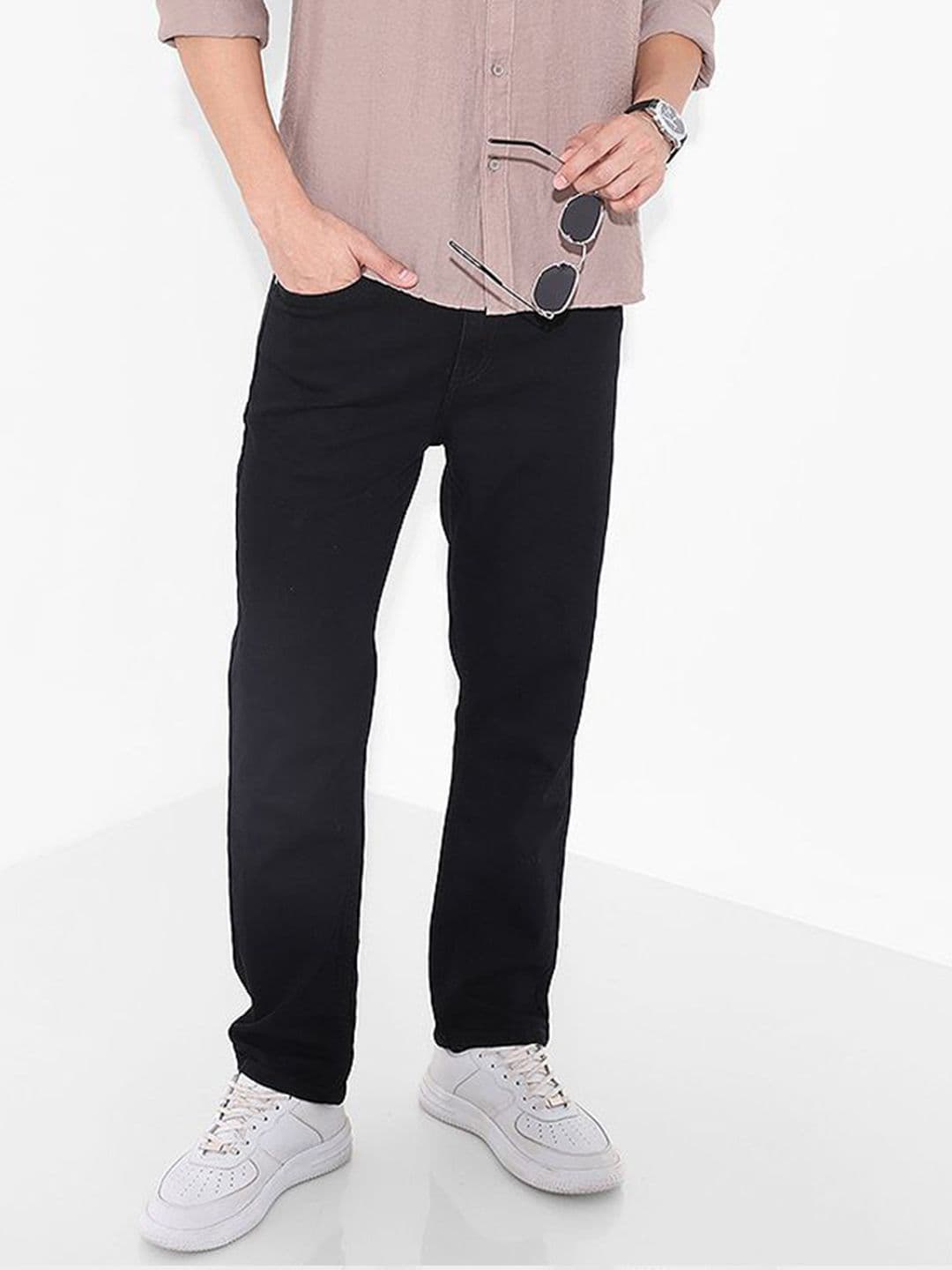 The Indian Garage Co Men Straight Fit Mid-Rise Stretchable Jeans