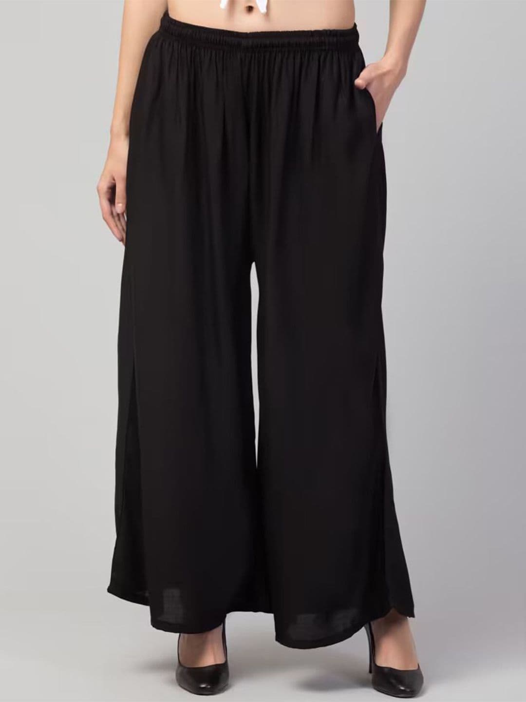 Thrifty Thread Women Solid Flared Knitted Palazzos - view 1