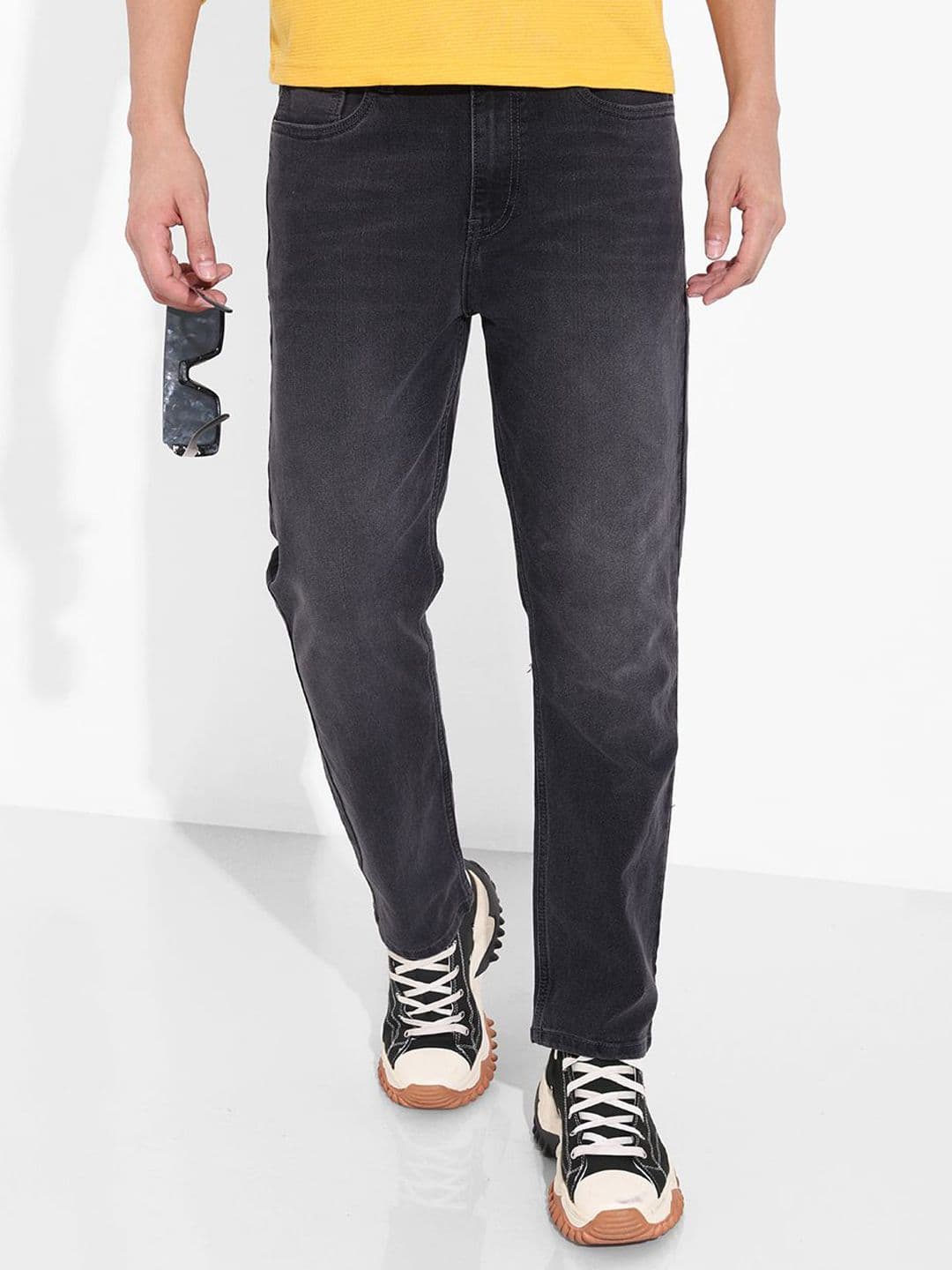 The Indian Garage Co Men Straight Fit Mid-Rise Light Fade Stretchable Jeans - view 1