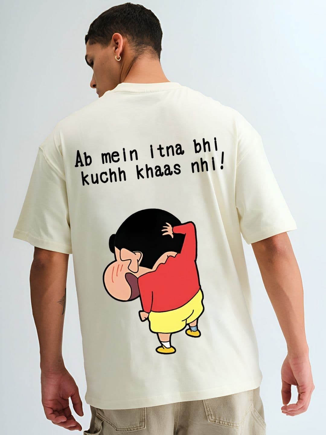 BDSQUARE Men Character Printed Round Neck Cotton Oversized T-shirt - view 1