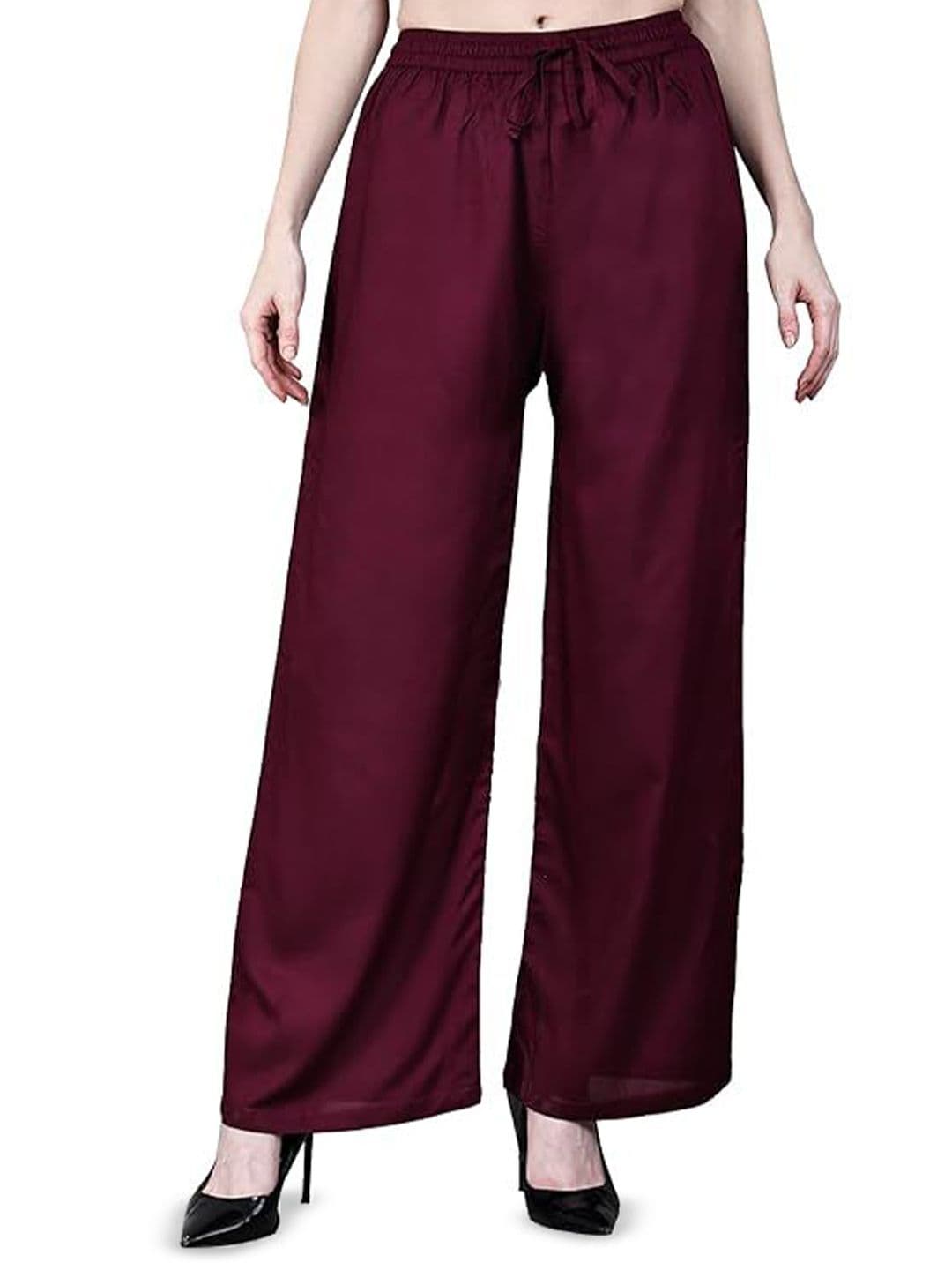Thrifty Thread Women Solid Flared Knitted Palazzos - view 1