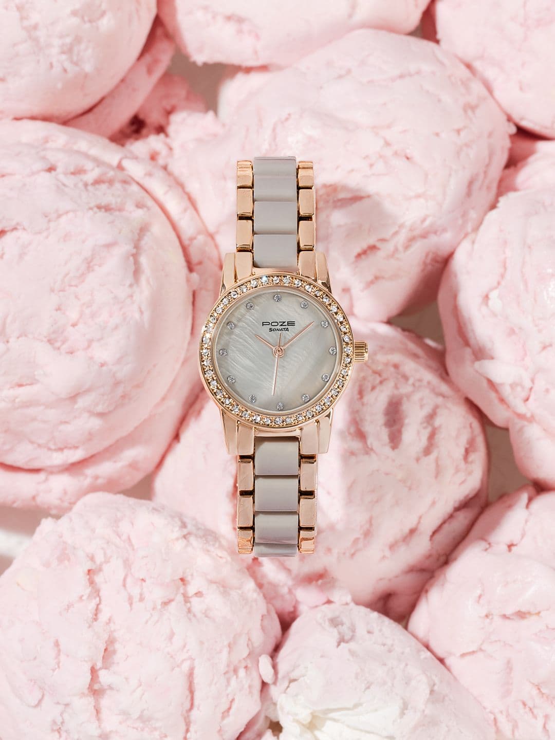 Sonata Poze Drop 6 Quartz Round Dial Women's Watch - SP80136KD03W - view 1