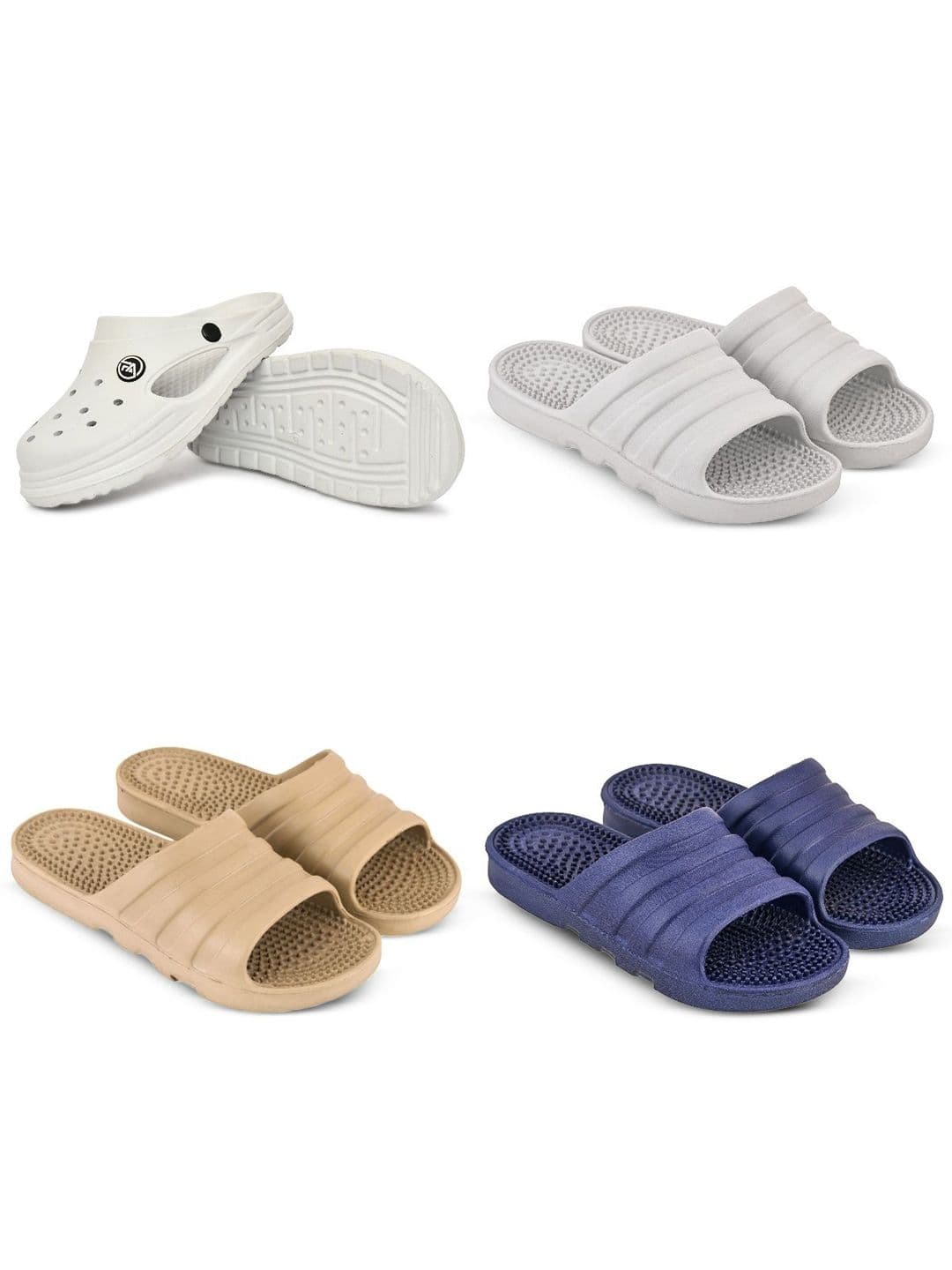 Feel alive Men Set of 4 Solid Ultra-Comfortable & Lightweight Sliders - view 1