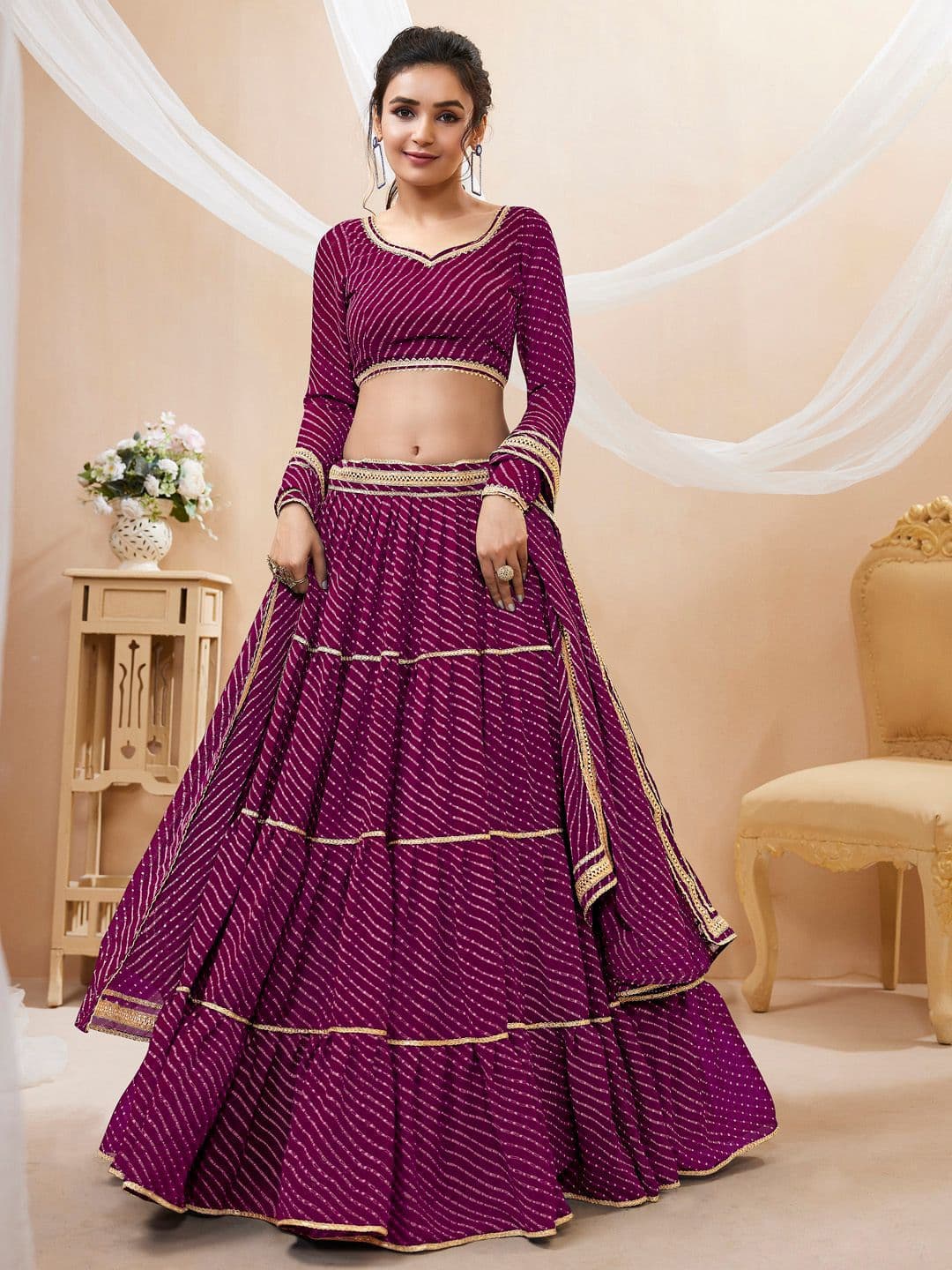 Zeel Clothing Zeel Women Clothing Printed Semi-Stitched Lehenga Choli & Unstitched Blouse With Dupatta - view 1