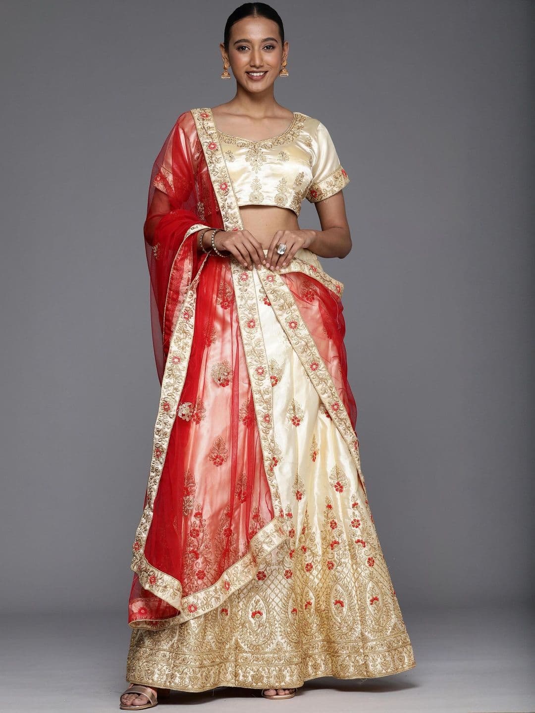 Suha Embroidered Semi-Stitched Lehenga & Unstitched Blouse With Dupatta - view 1