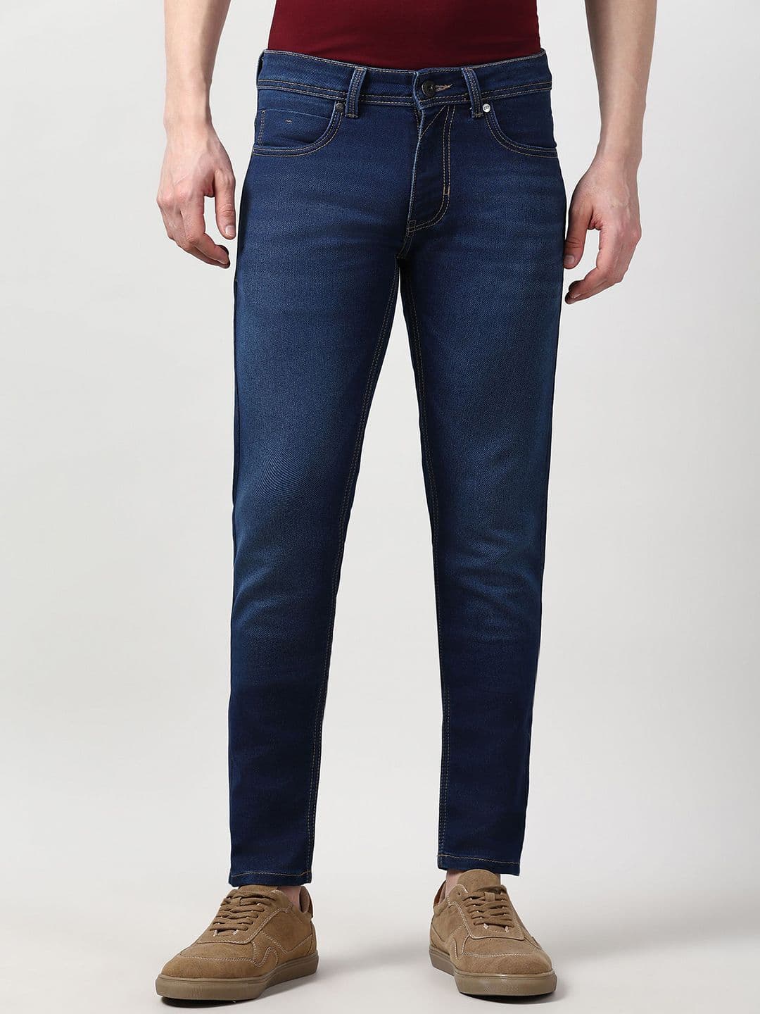 Peter England Casuals Men Skinny Fit Mid-Rise Light Fade Jeans - view 1