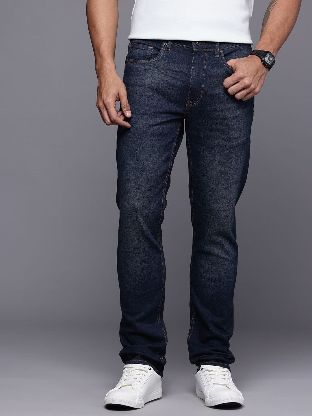 Louis Philippe Jeans Louis Philippe Men Slim Fit Stretch Fabric for Comfort Authentic Twill and Durable Jeans - view 1