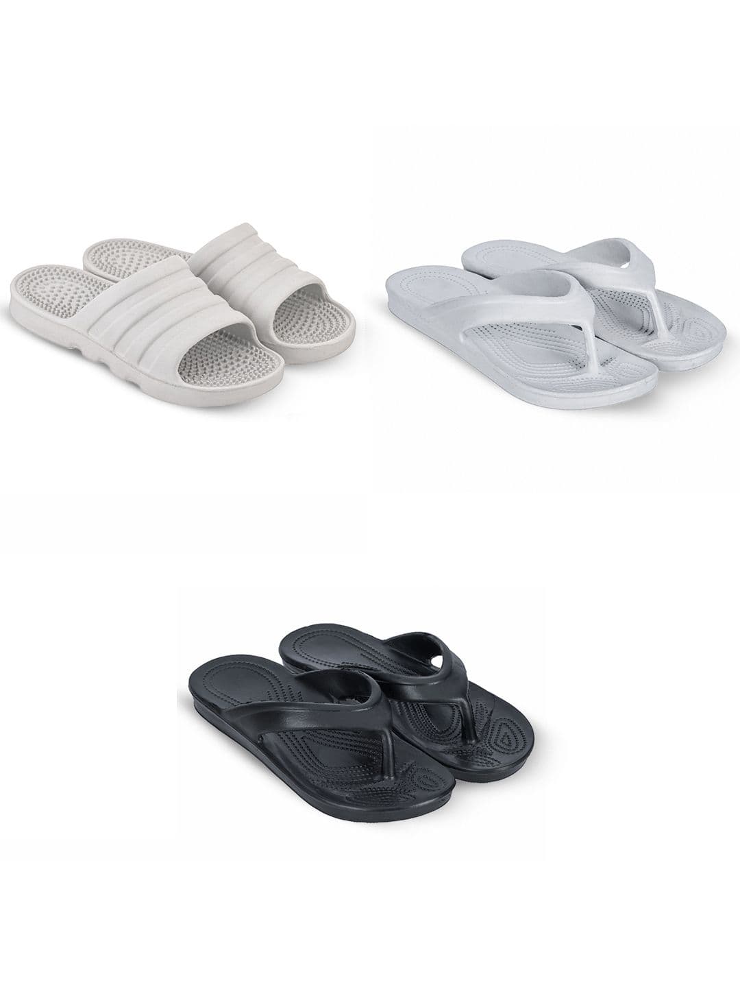 Feel alive Men Set of 3 Solid Ultra-Comfortable & Lightweight Thong Flip-Flops - view 1