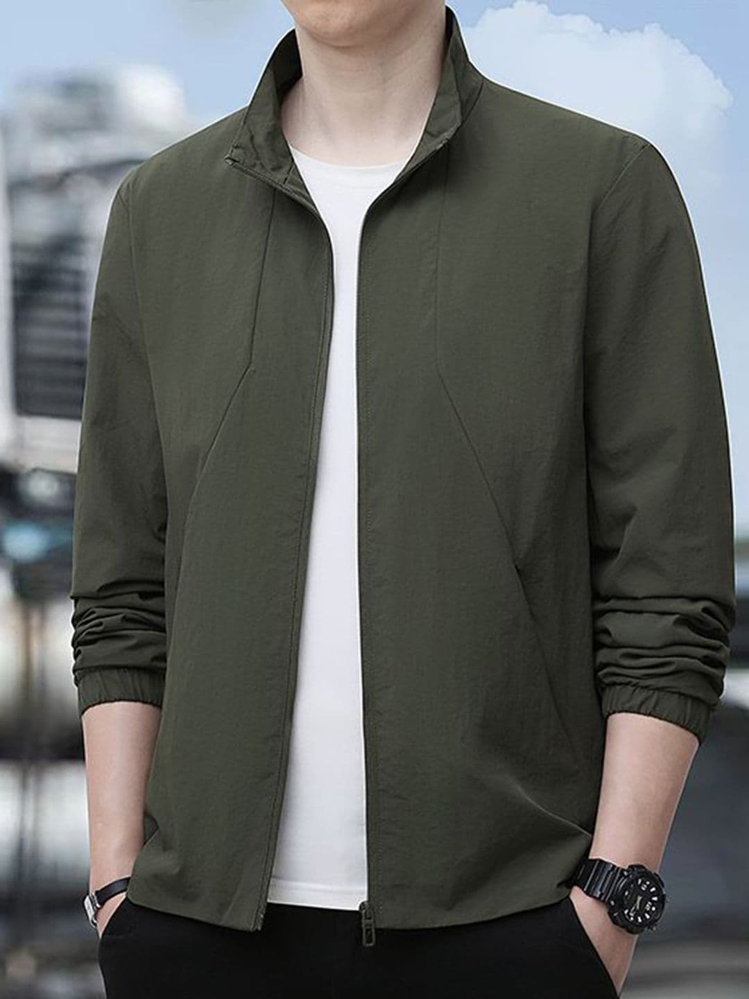 StyleCast x Revolte Men Stand Collar Long Sleeves Tailored Jacket - view 1