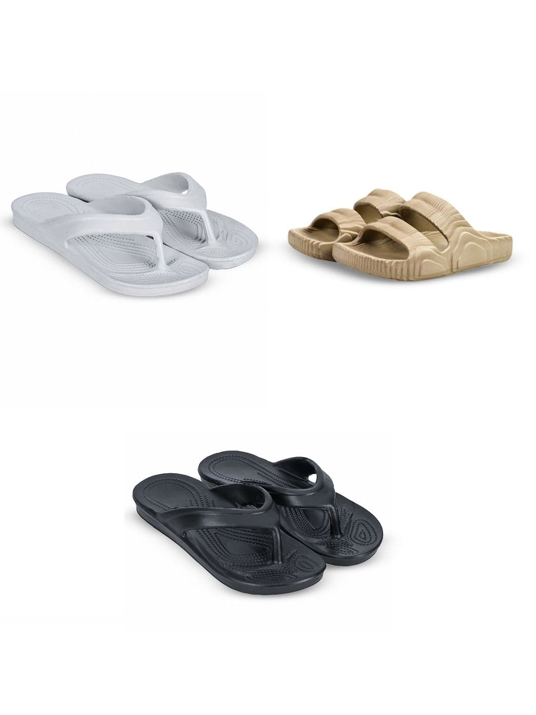 Feel alive Men Set Of 3 Self Design EVA Casual Thong Flip Flops - view 1