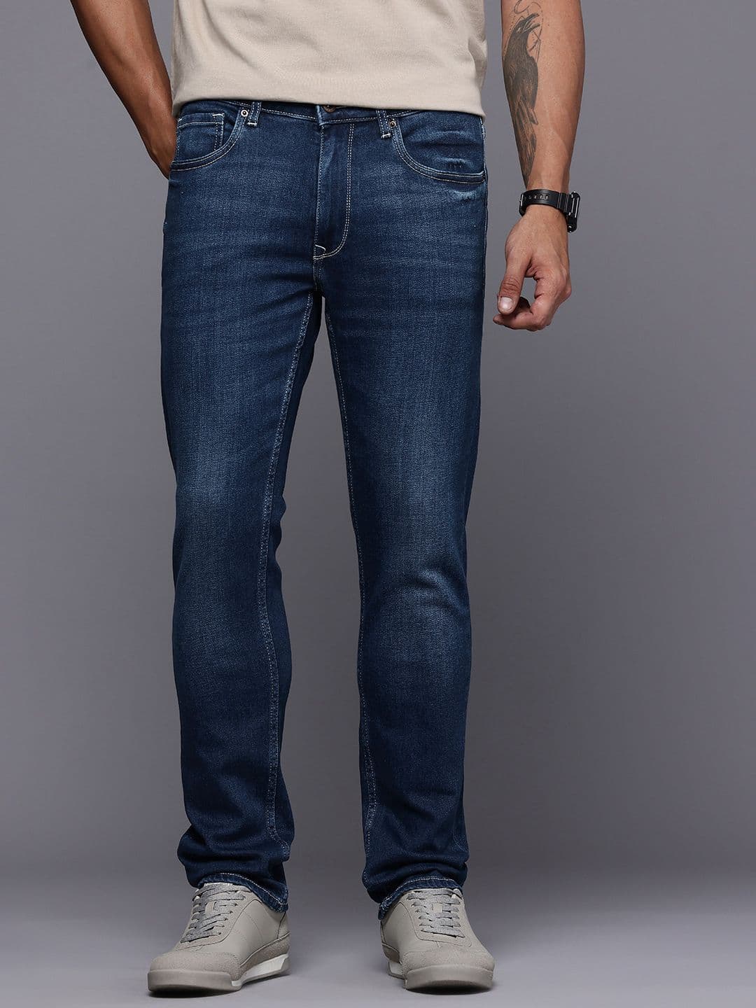 Louis Philippe Jeans Louis Philippe Men Slim Fit Stretch Fabric for Comfort Authentic Twill and Durable Jeans - view 1
