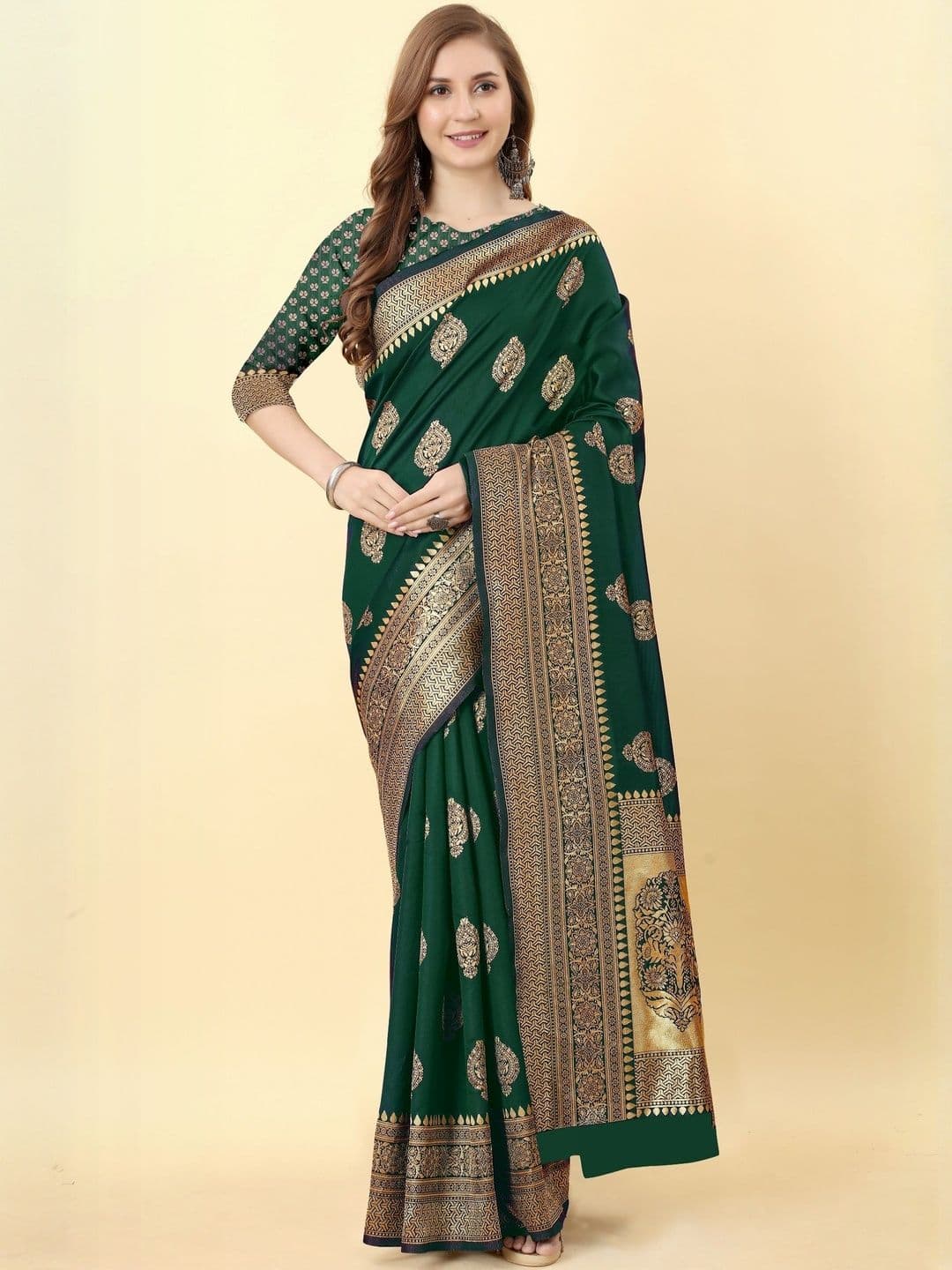 AVANTIKA FASHION Woven Design Zari Art Silk Handloom Kanjeevaram Saree - view 1