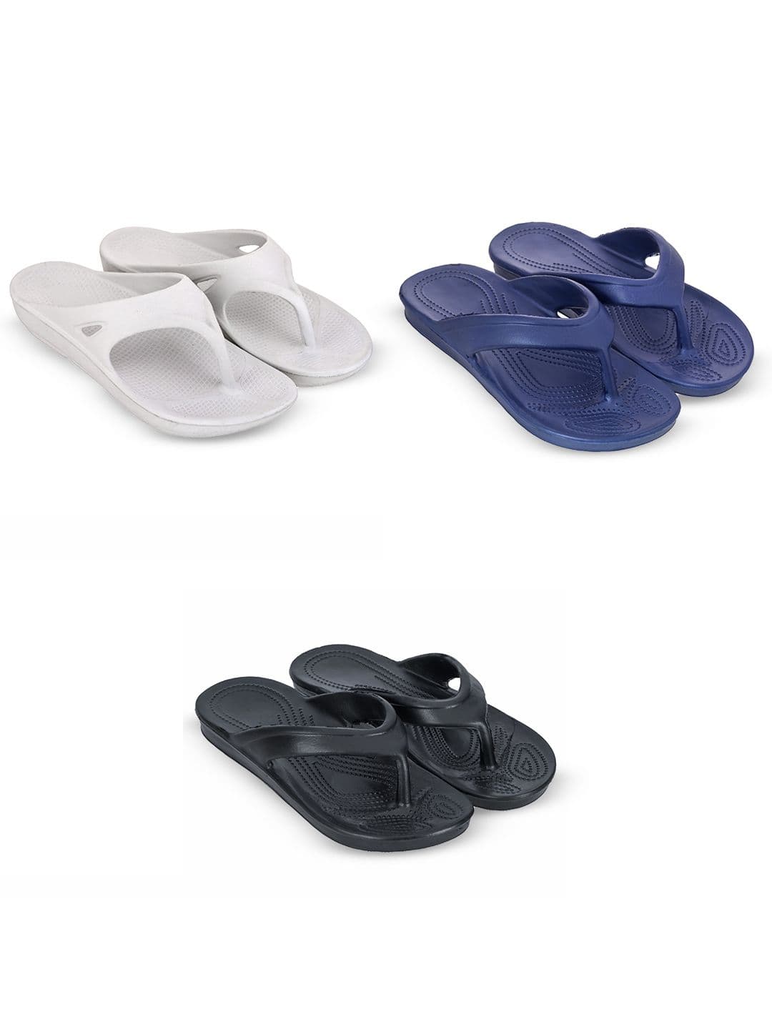 Feel alive Men Set Of 3 Self Design EVA Casual Thong Flip Flops - view 1
