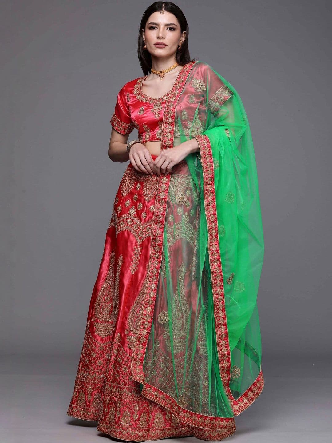 Suha Women Embroidered Unstitched Lehenga Choli - view 1
