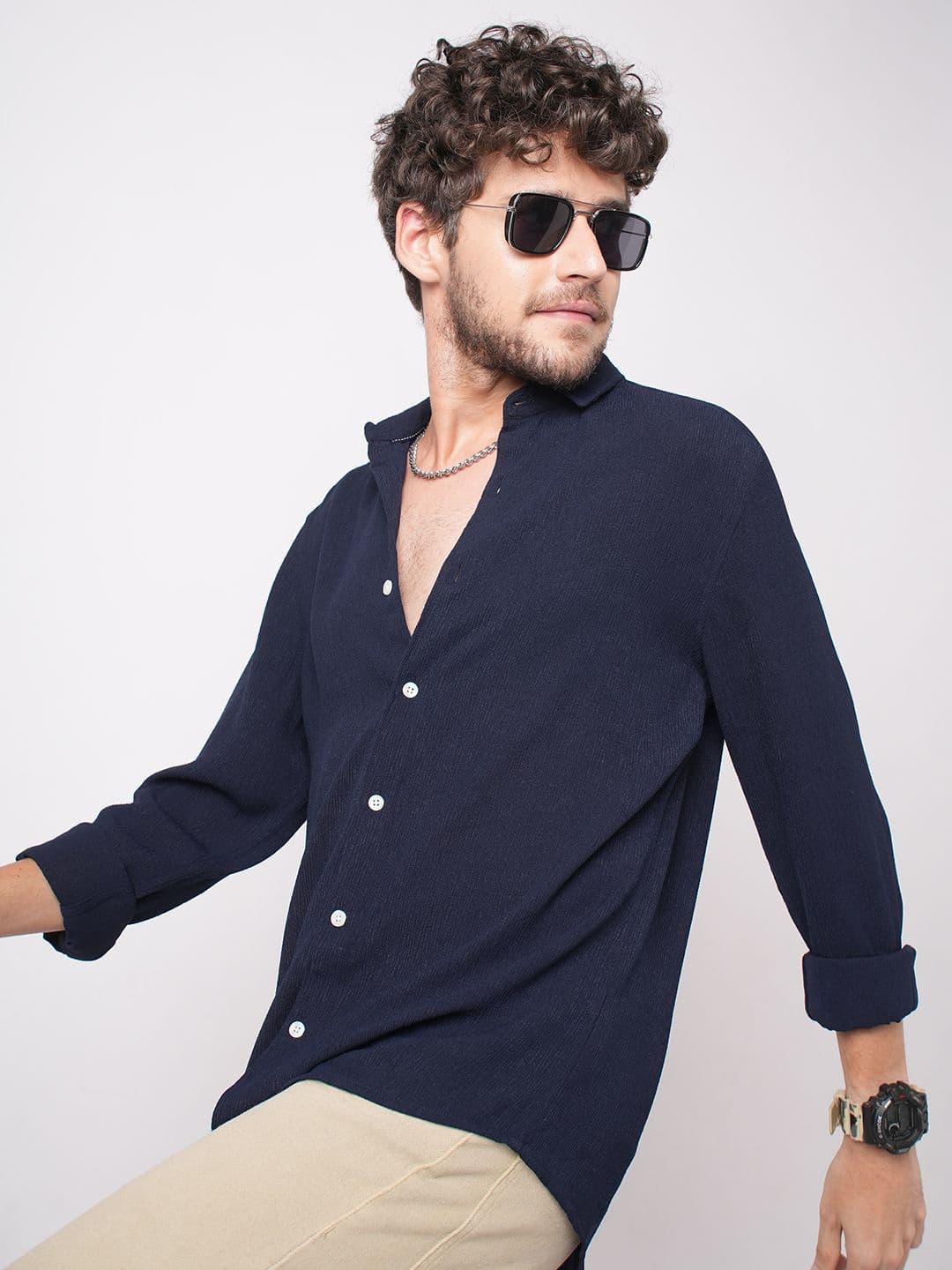 VASTRADO Men Classic Fit Solid Spread Collar Casual Shirt - view 1