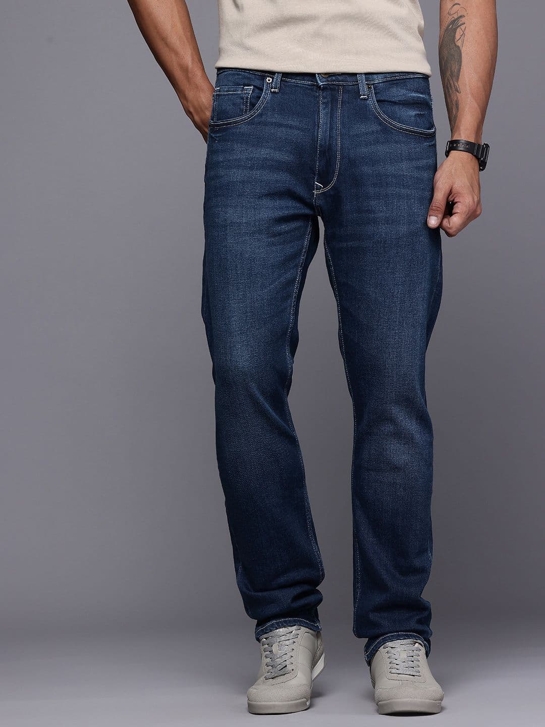 Louis Philippe Jeans Louis Philippe Men Regular Fit Stretch Fabric for Comfort Authentic Twill & Durable Jeans - view 1