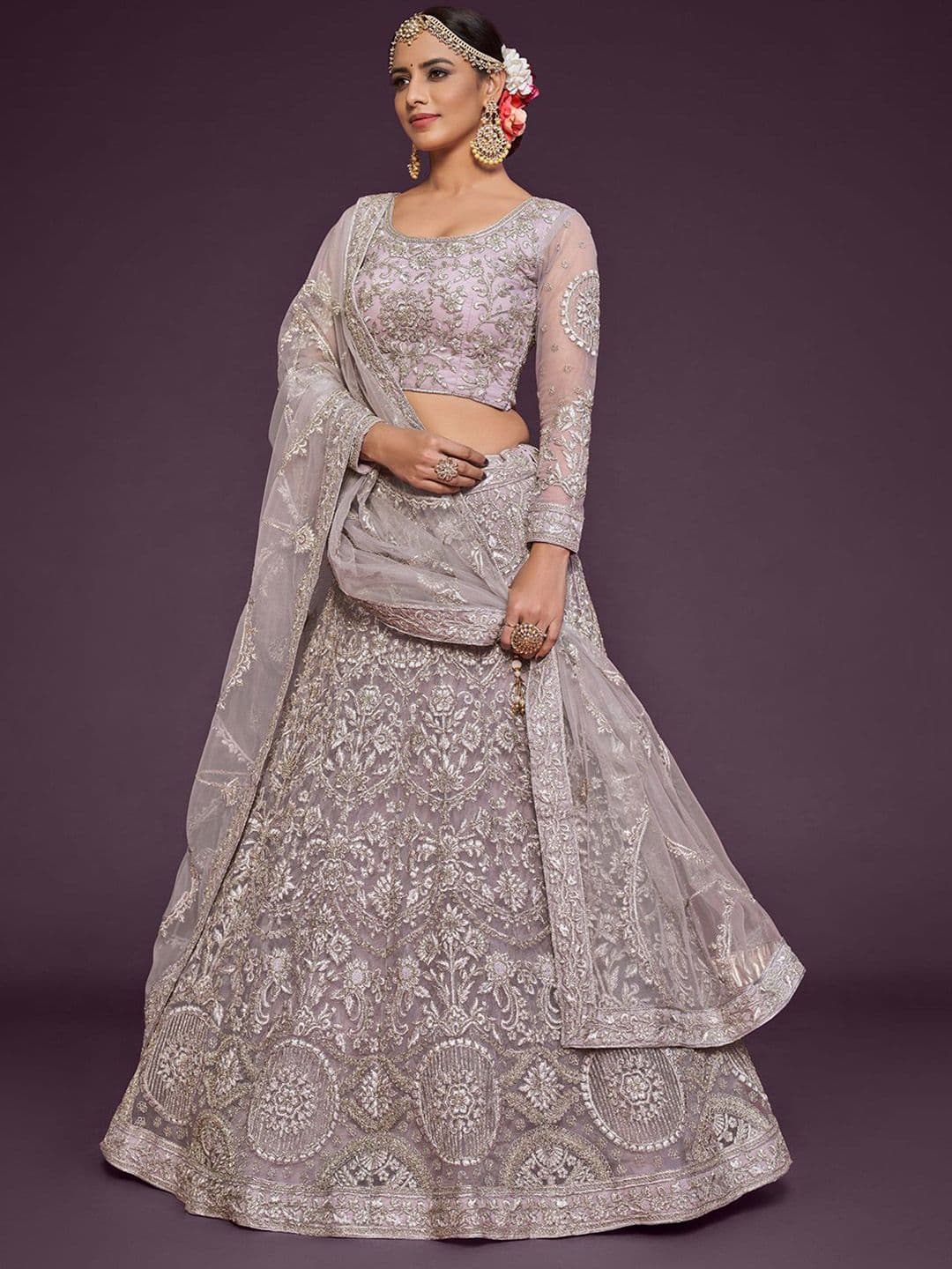Zeel Clothing Embellished Semi-Stitched Lehenga & Unstitched Blouse With Dupatta - view 1
