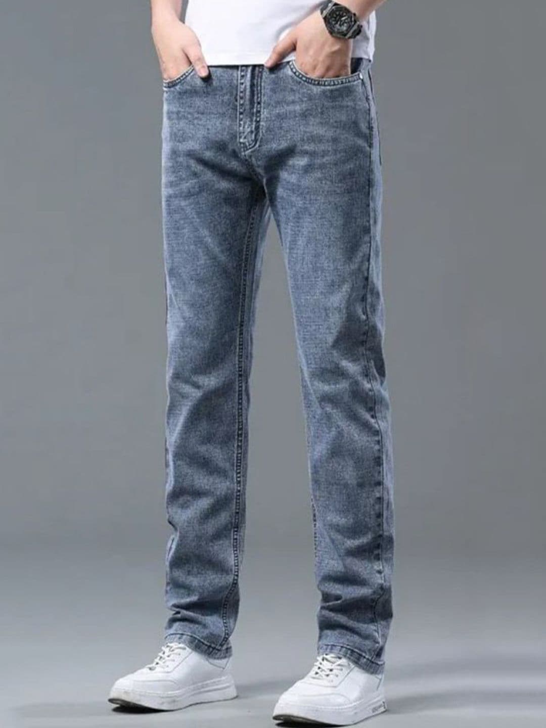 StyleCast x Revolte Men Cotton Regular Fit Mid-Rise Light Fade Jeans - view 1