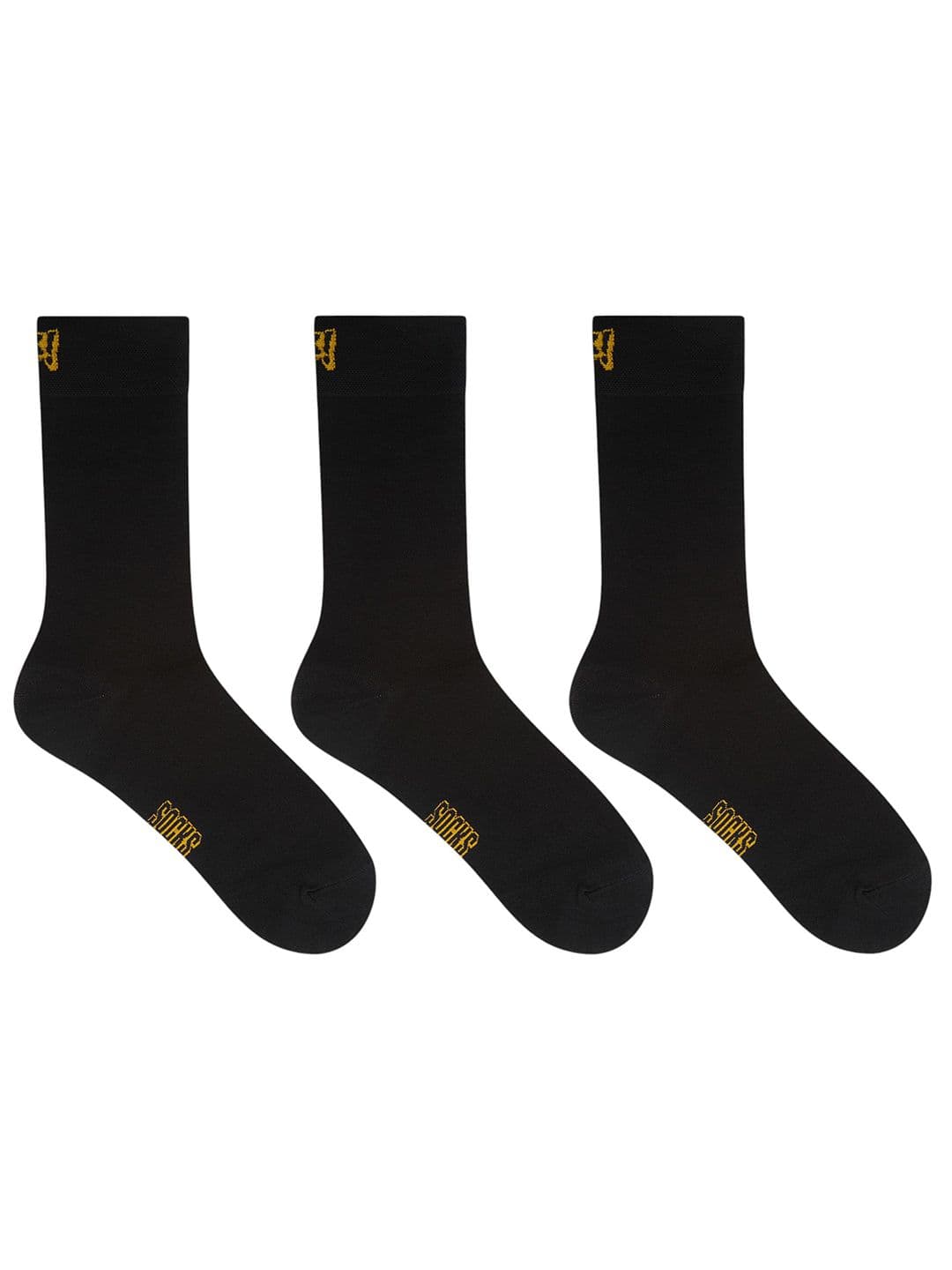 Socksxpress Men Pack of 3 Solid Black formal Modal Cotton Crew Length Socks - view 1