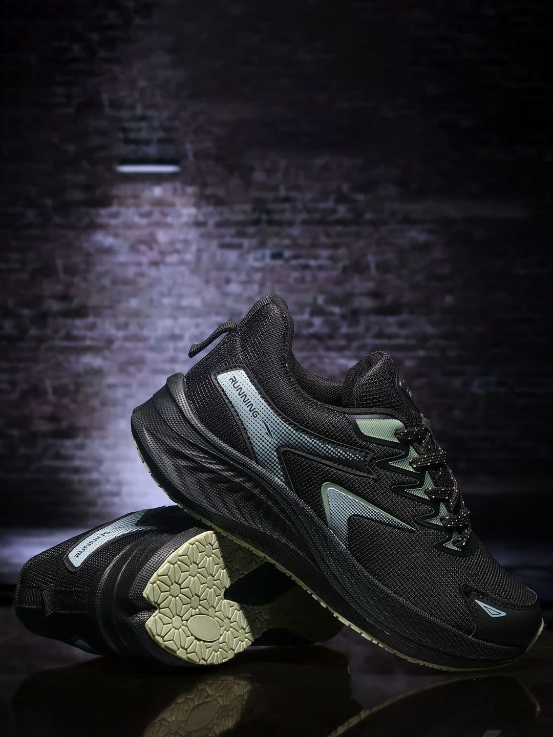 ASIAN Men Black Lace-Ups Memory Foam Leather Running Sports Shoes - view 1