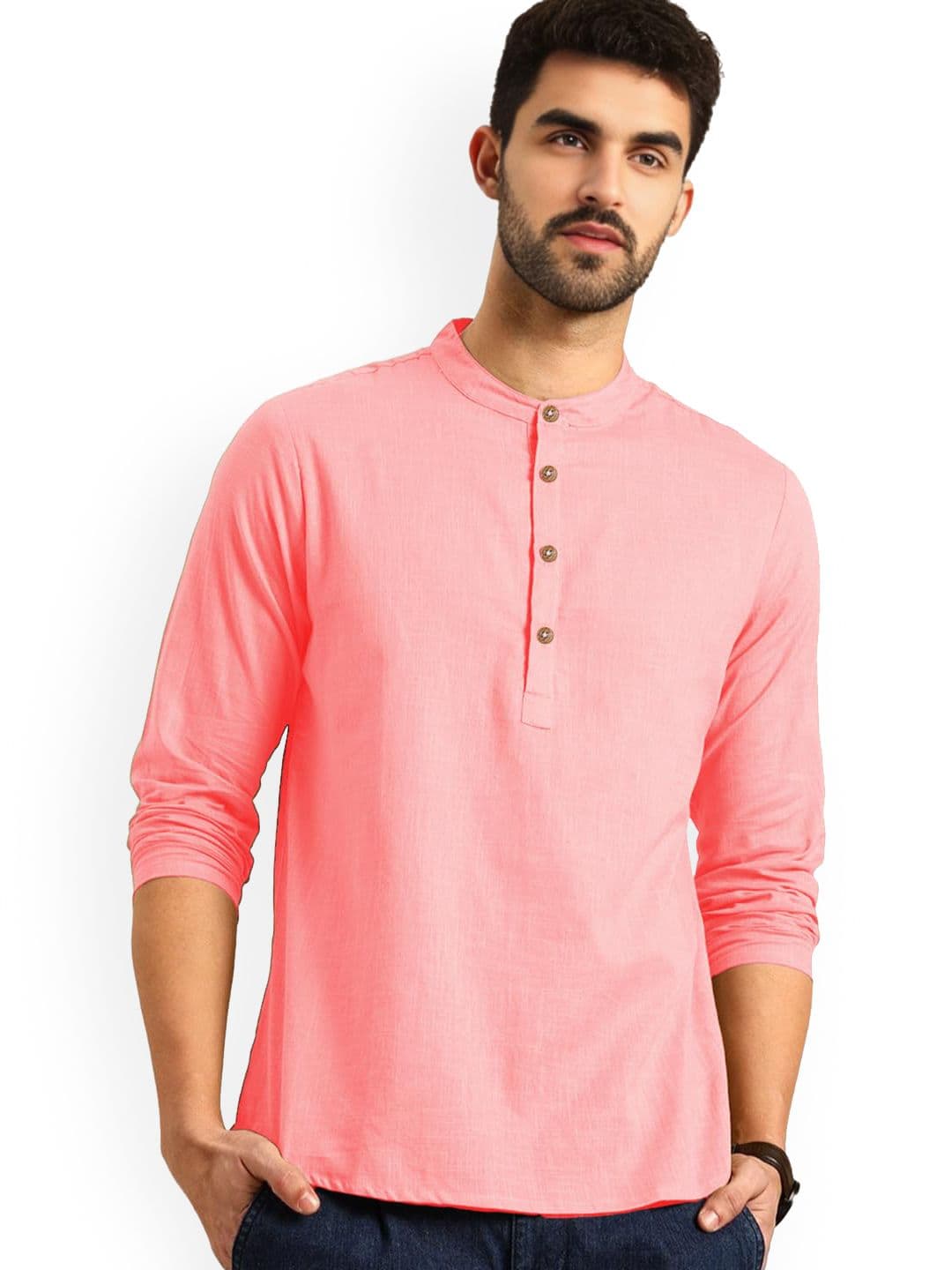 univibe Men Mandarin Collar Long Sleeves Kurta - view 1