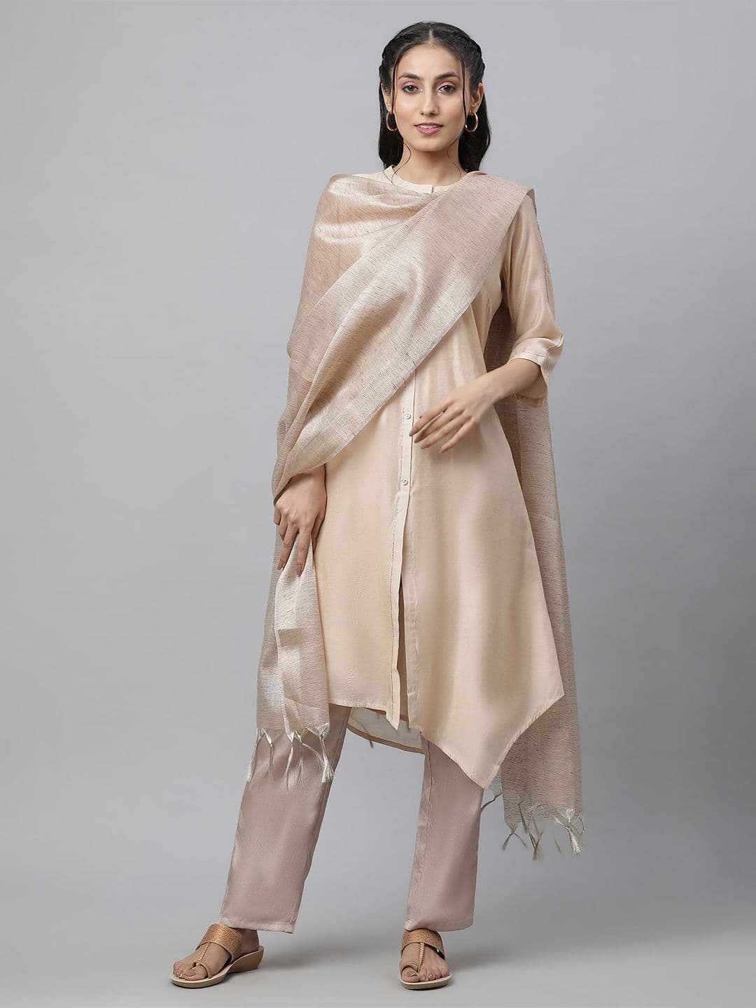 AURELIA Striped Dupatta with Zari - view 1