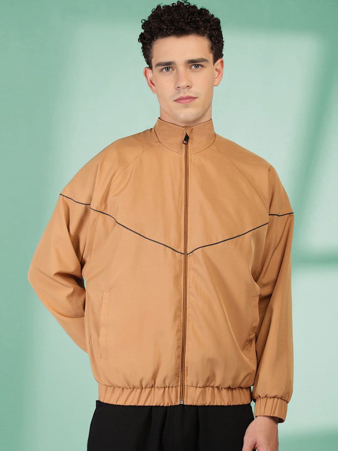 Mast & Harbour Men Stand Collar Solid Windcheater Tailored Jacket - view 1