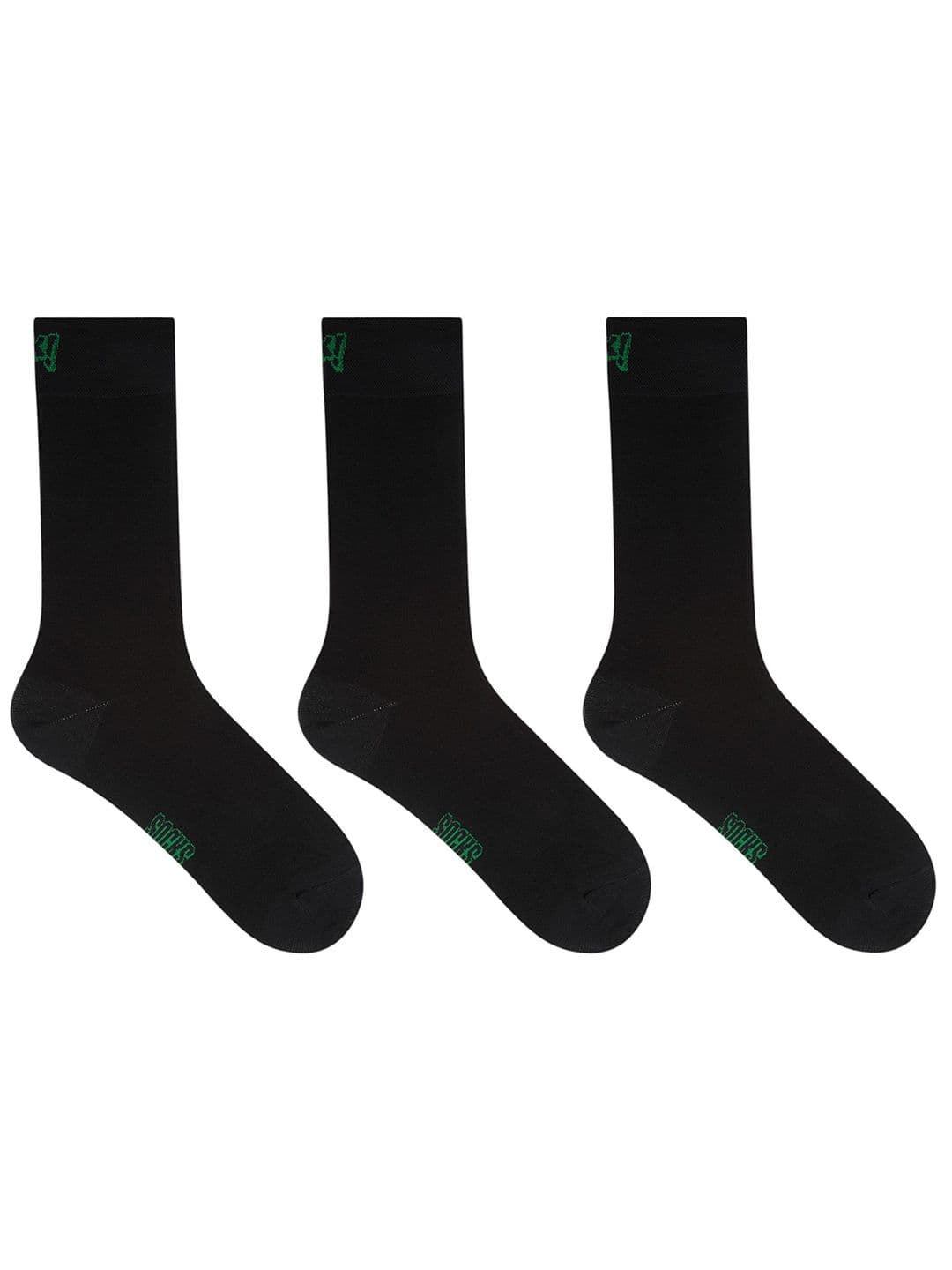 Socksxpress Men Pack of 3 solid Black formal organic cotton crew length socks - view 1