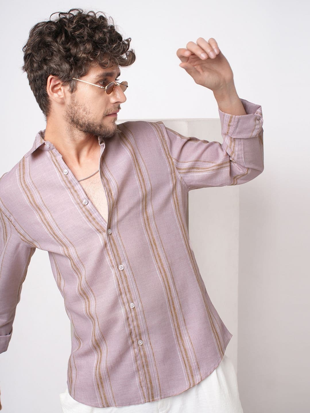 VASTRADO Classic Vertical Striped Slim Fit Casual Shirt - view 1