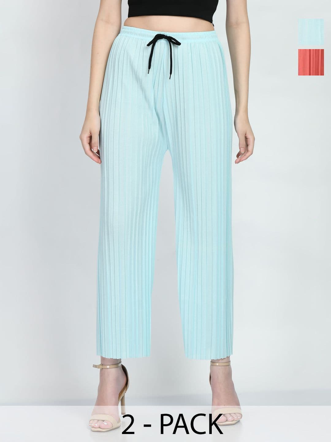 Brainbees Women Pack of 2 Straight Palazzos - view 1