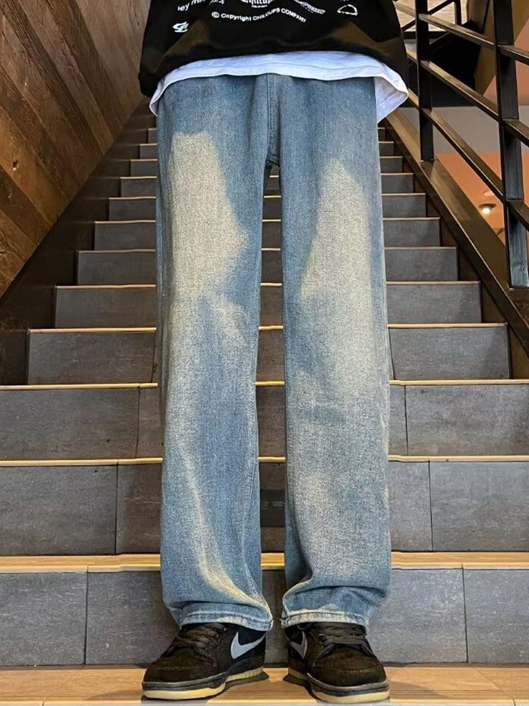 StyleCast x Revolte Men Straight Fit Mid-Rise Light Fade Jeans - view 1