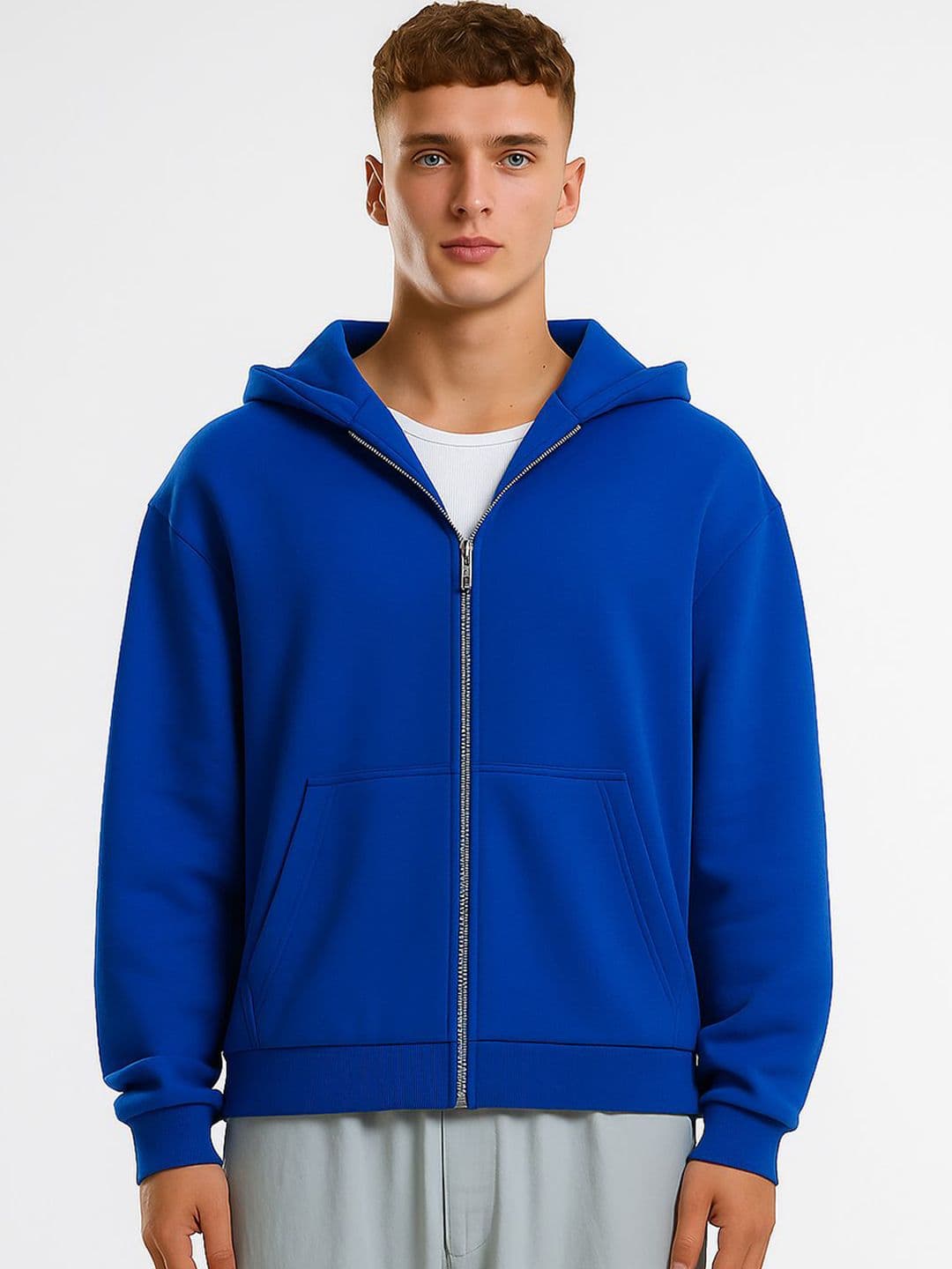 Besick Men Hooded Solid Cotton Lightweight Bomber Jacket - view 1