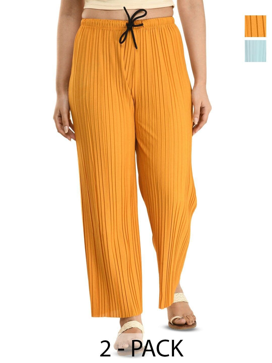 Brainbees Women Pack of 2 Straight Fit Palazzos - view 1