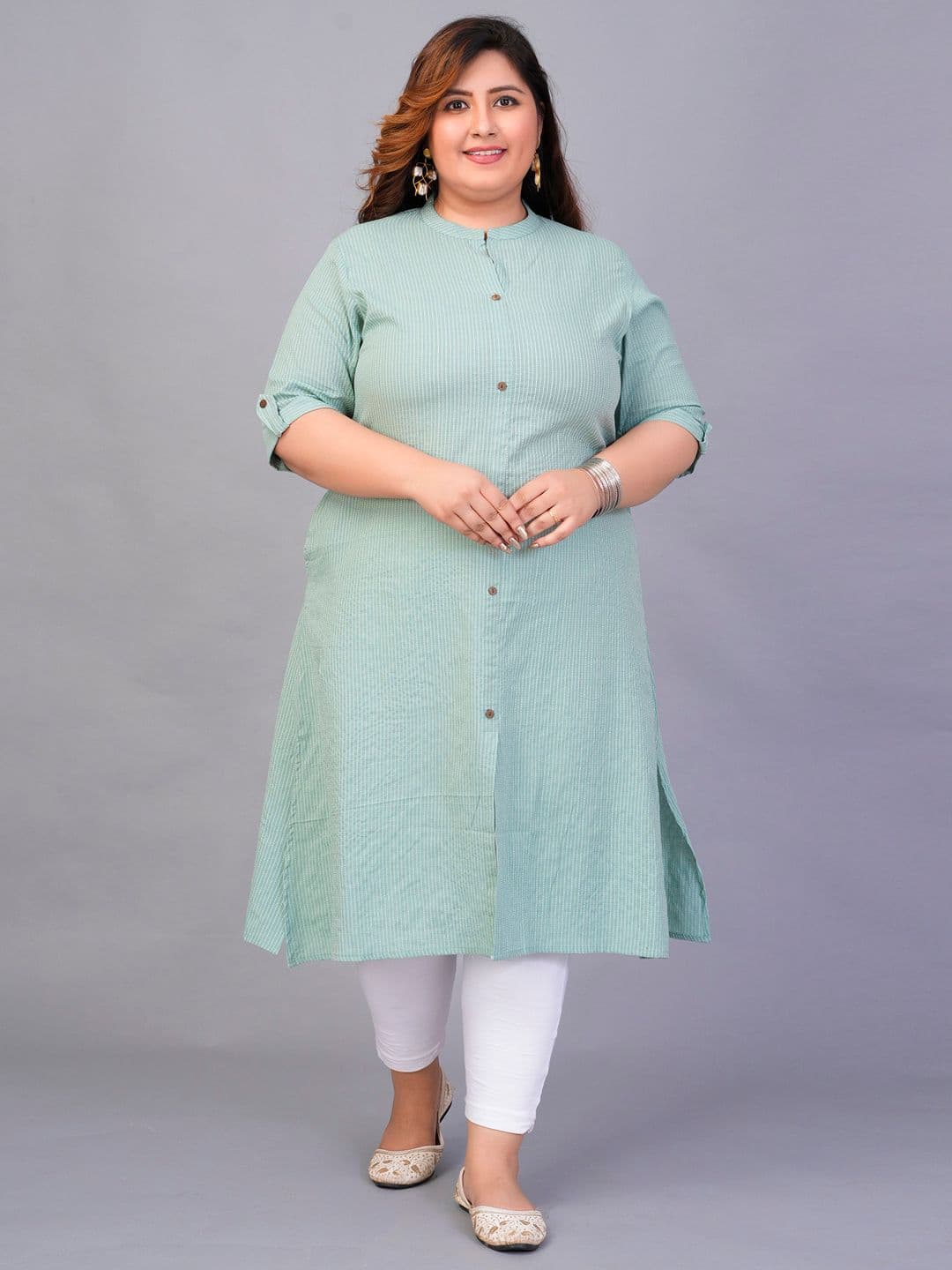 Gs Fashions Women Plus Size Solid Daily Cotton A-Line Kurta - view 1