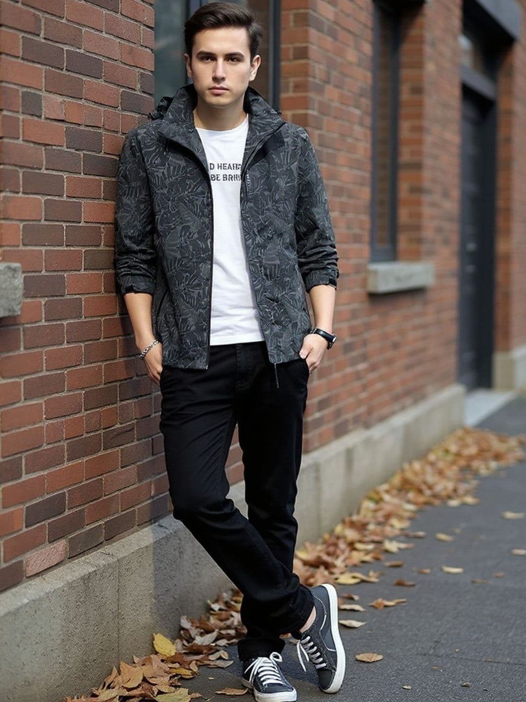 HERE&NOW Men Floral Insulator Open Front Jacket - view 1